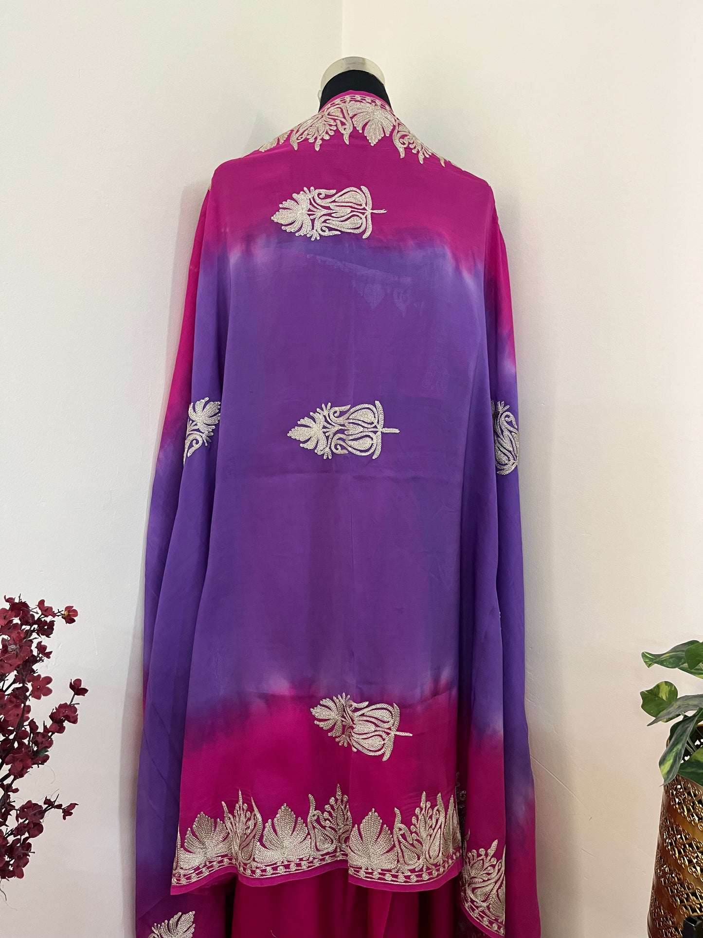 Sanam Hot Pink Silk Kashmiri Suit