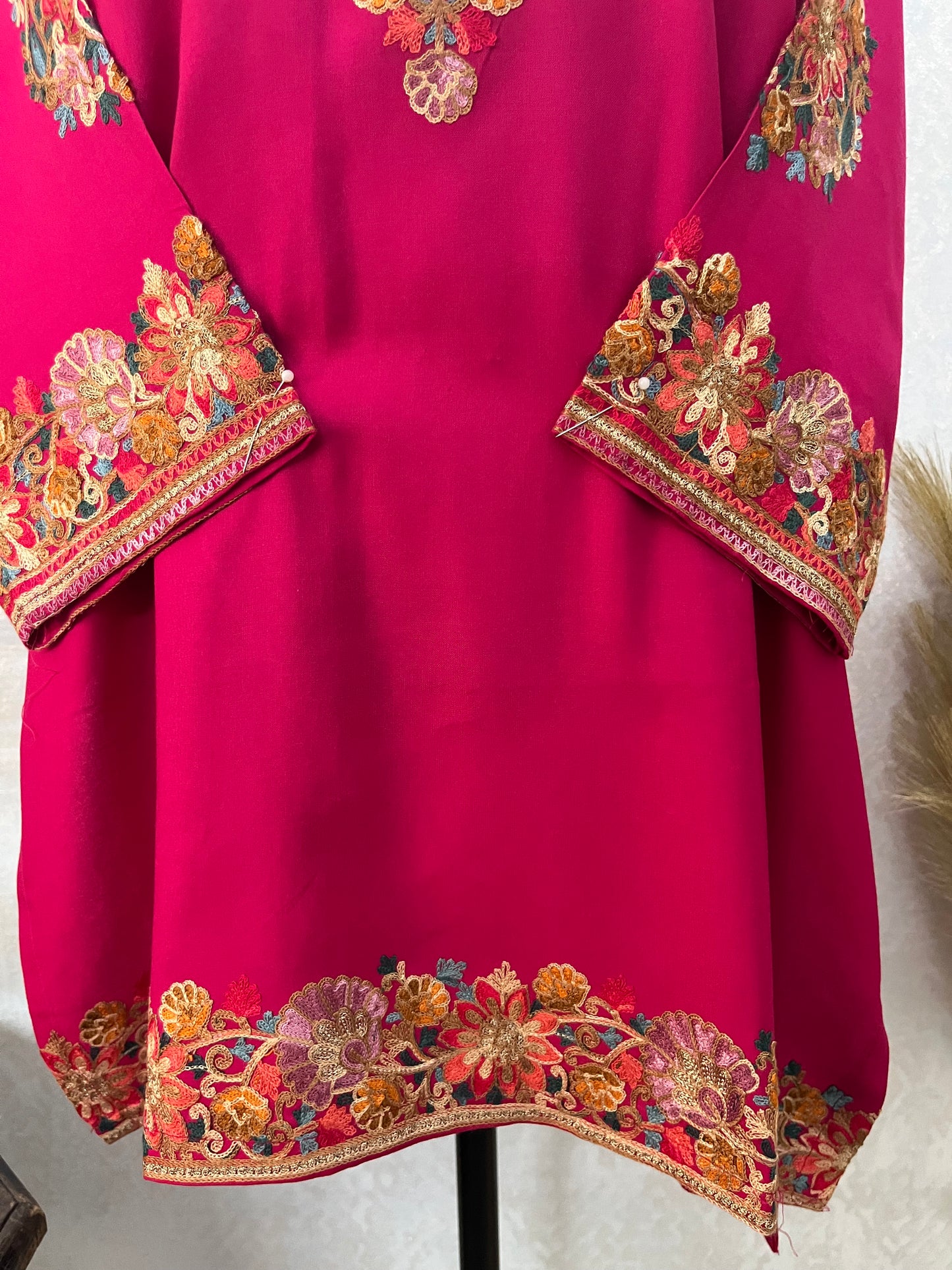 Hot Pink Cotton Stitched Co-ord Set( 42)