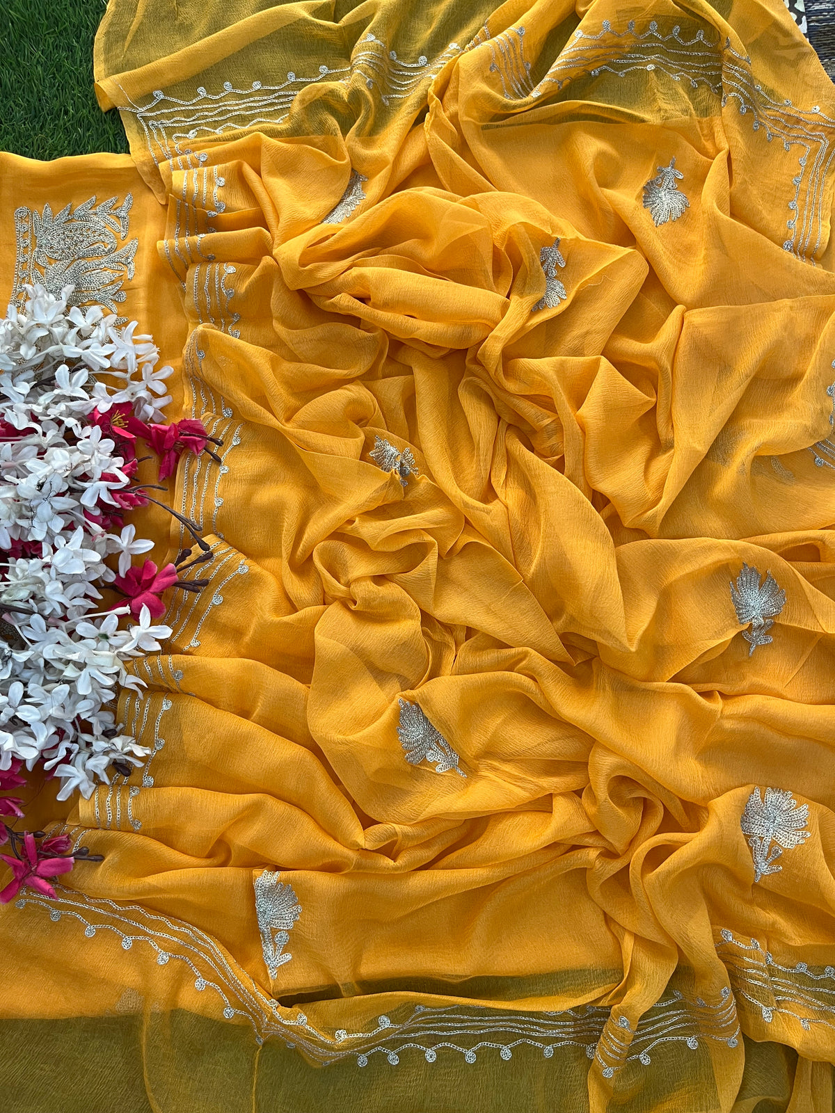 Yellow Silk Tilla Kashmiri Suit