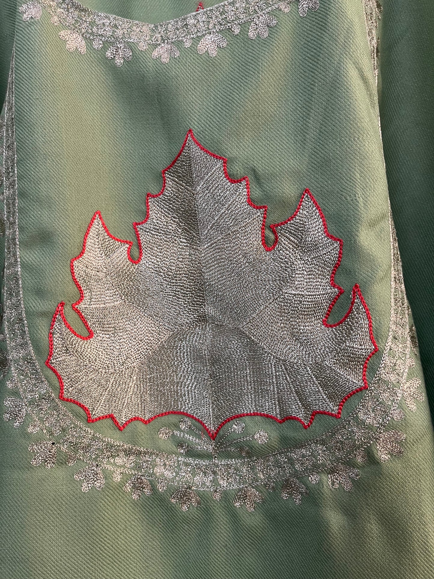 Pastel Green Woollen Kashmiri Co-Ord Set ( Size 42)