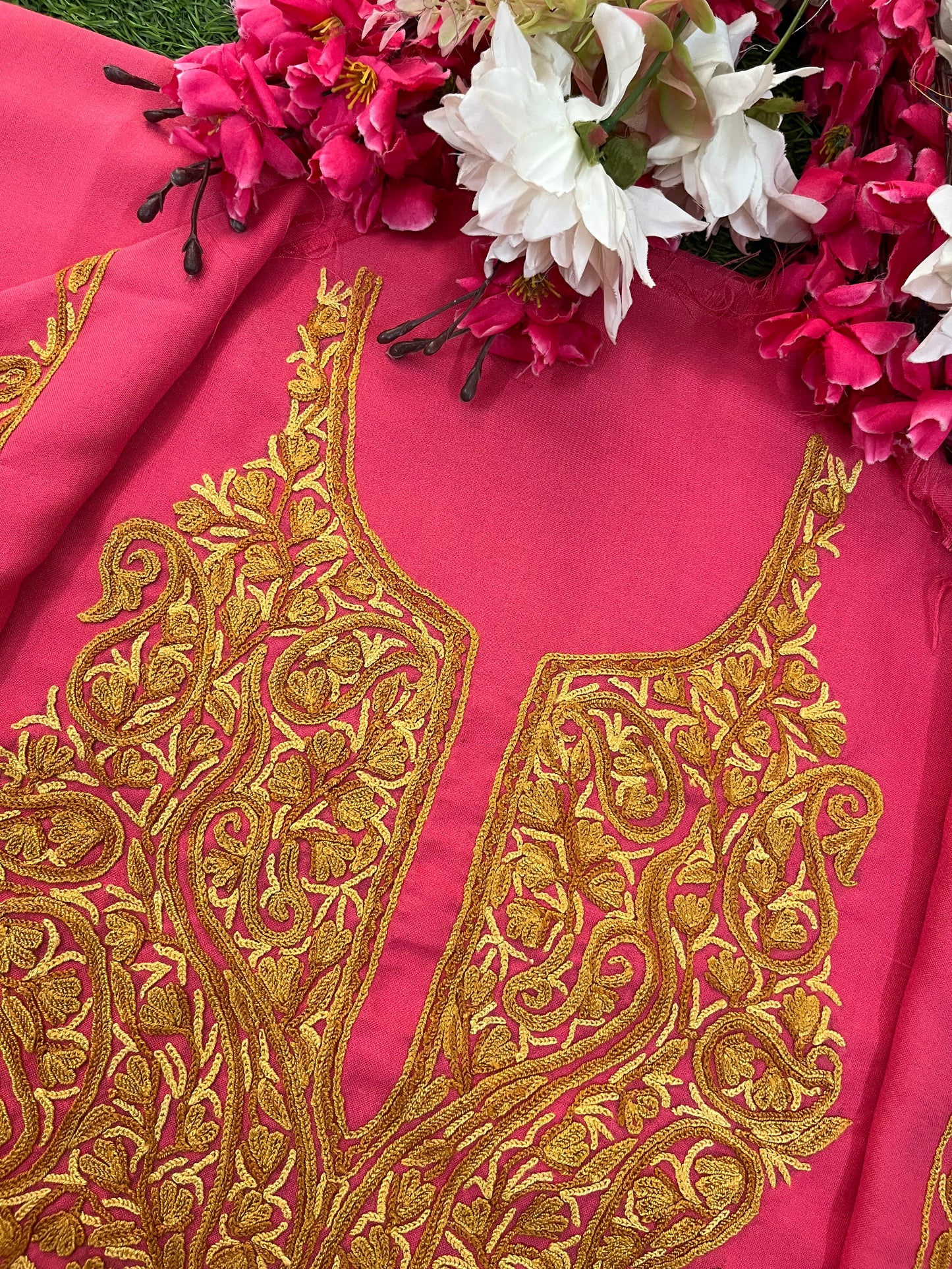 Soft Pink Cotton Cord Set (Hand Embroidered)