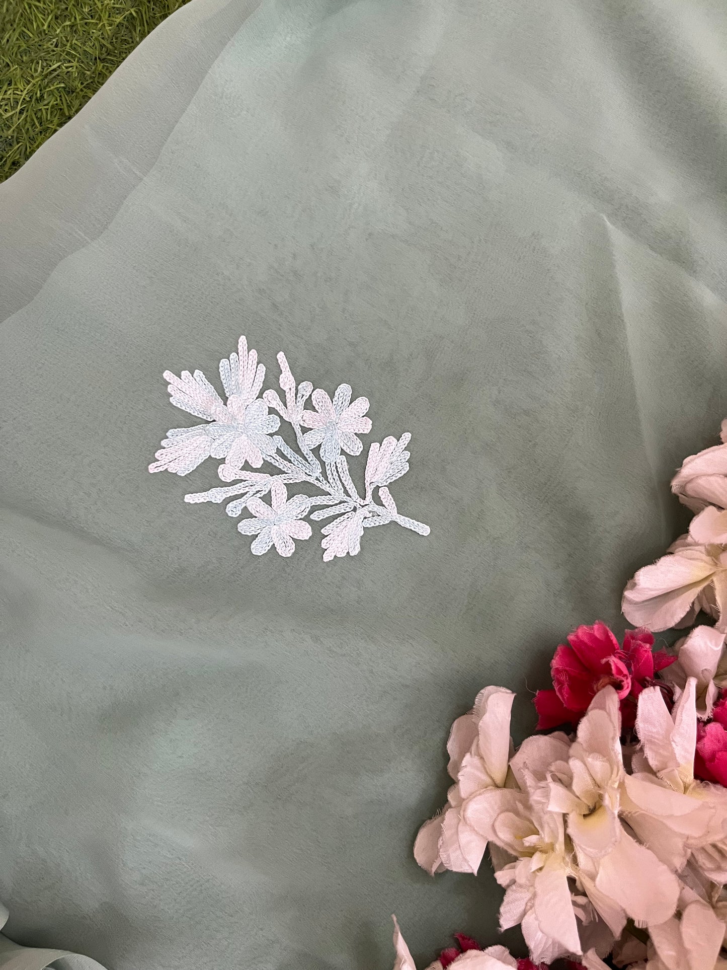 Tea Green Georgette Kashmiri Suit
