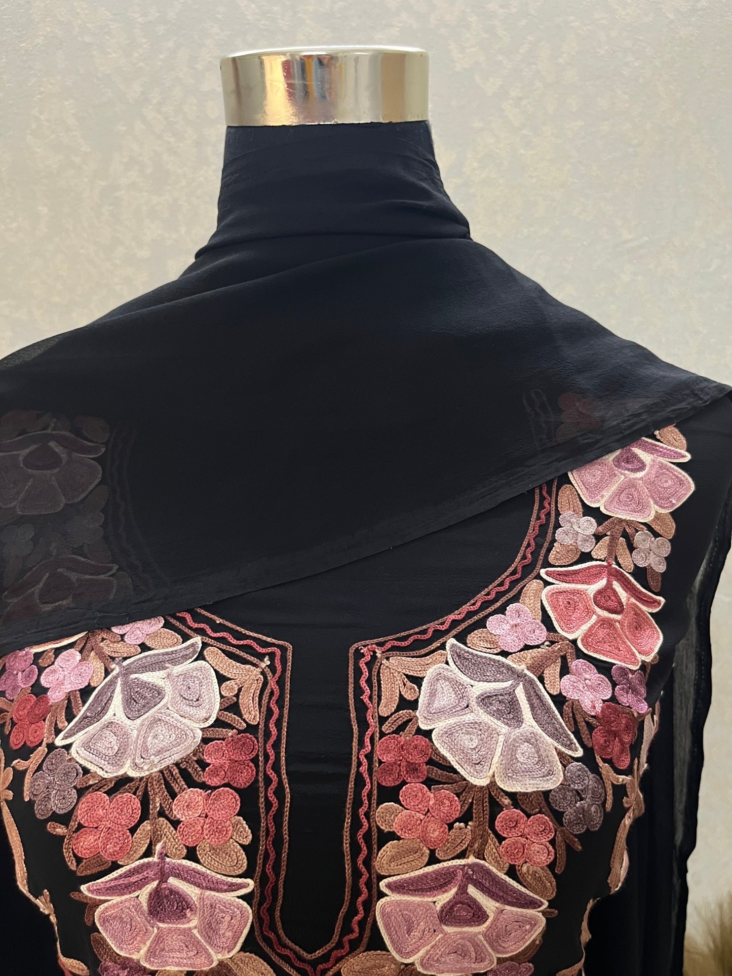 Black Georgette 3Pc Kashmiri Suit