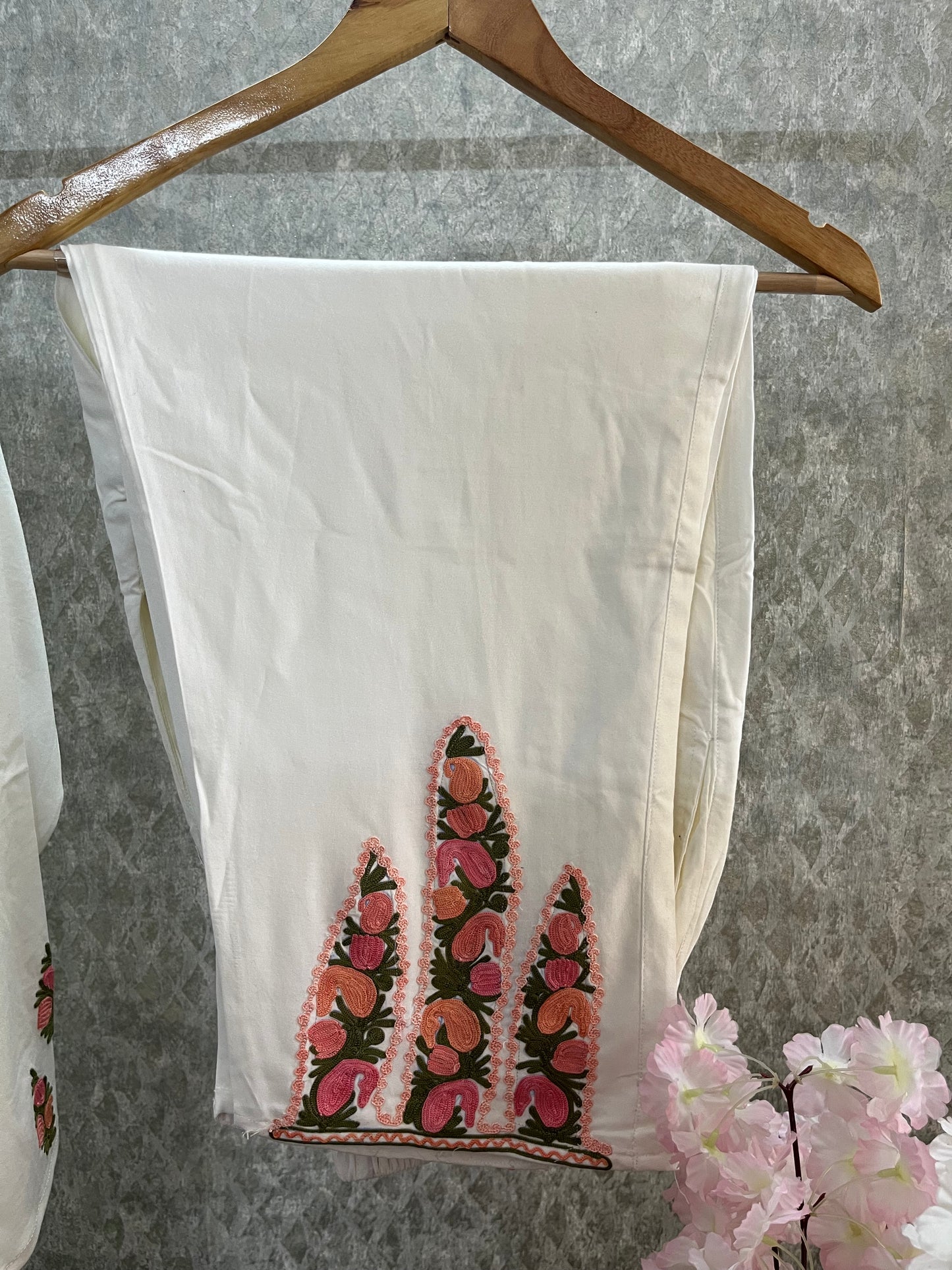 Off White Cotton Cord Set Free Size(42)
