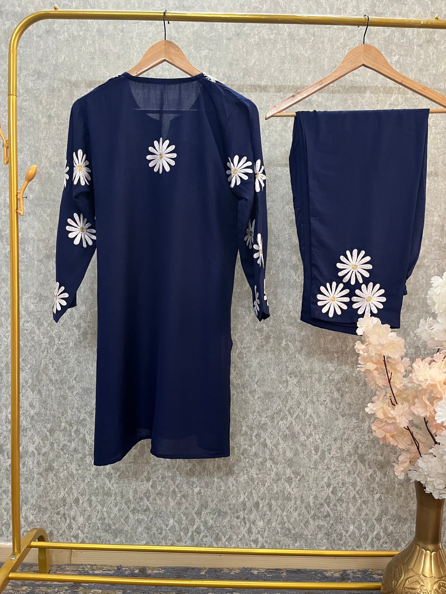 Navy Blue Cotton Cord Set Size(38)