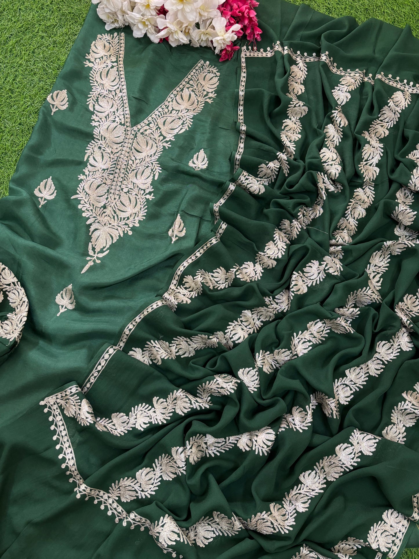 Sanam Silk Kashmiri Suit with Potli