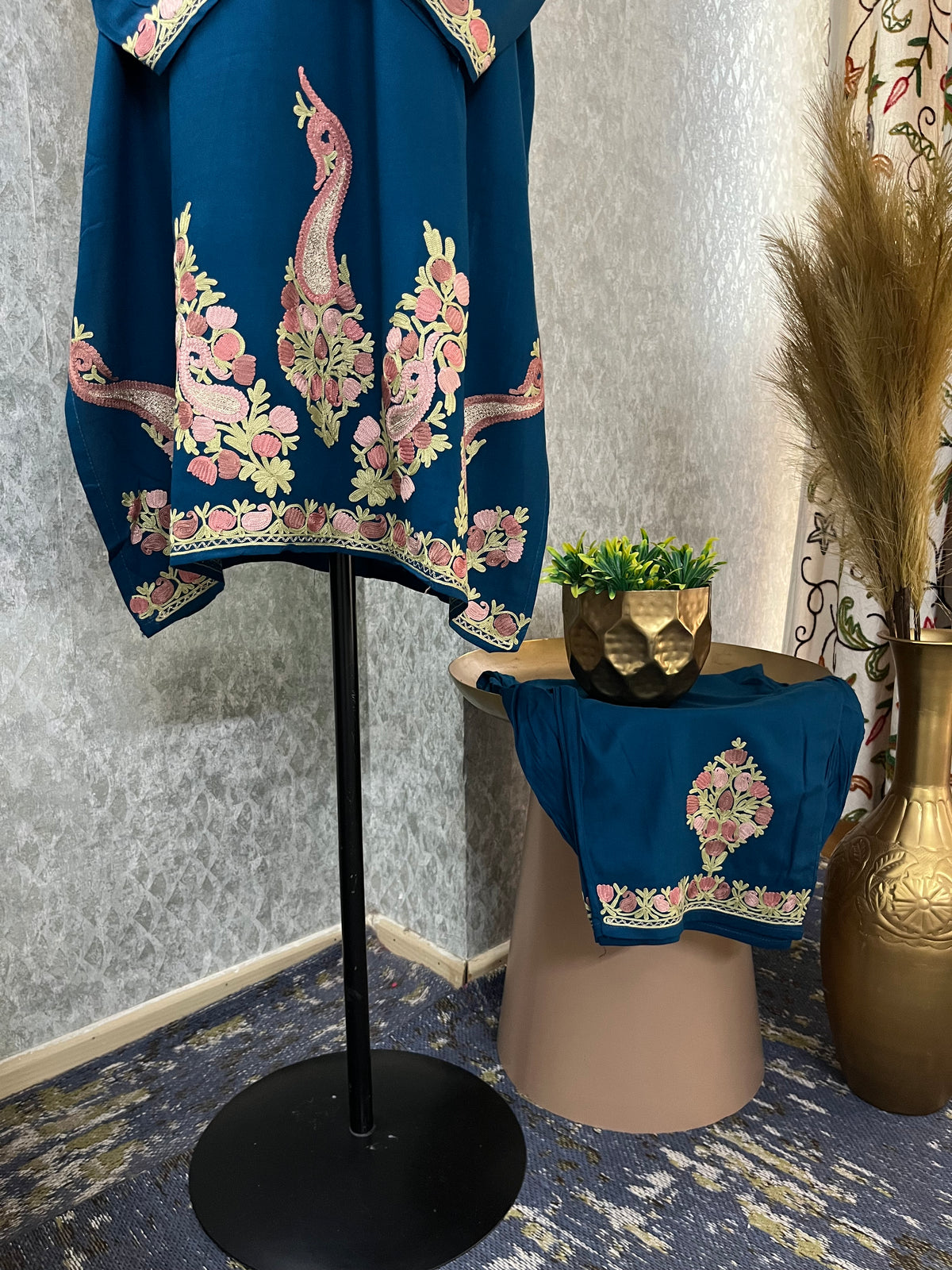 Blue Cotton Stitched Co-ord Set