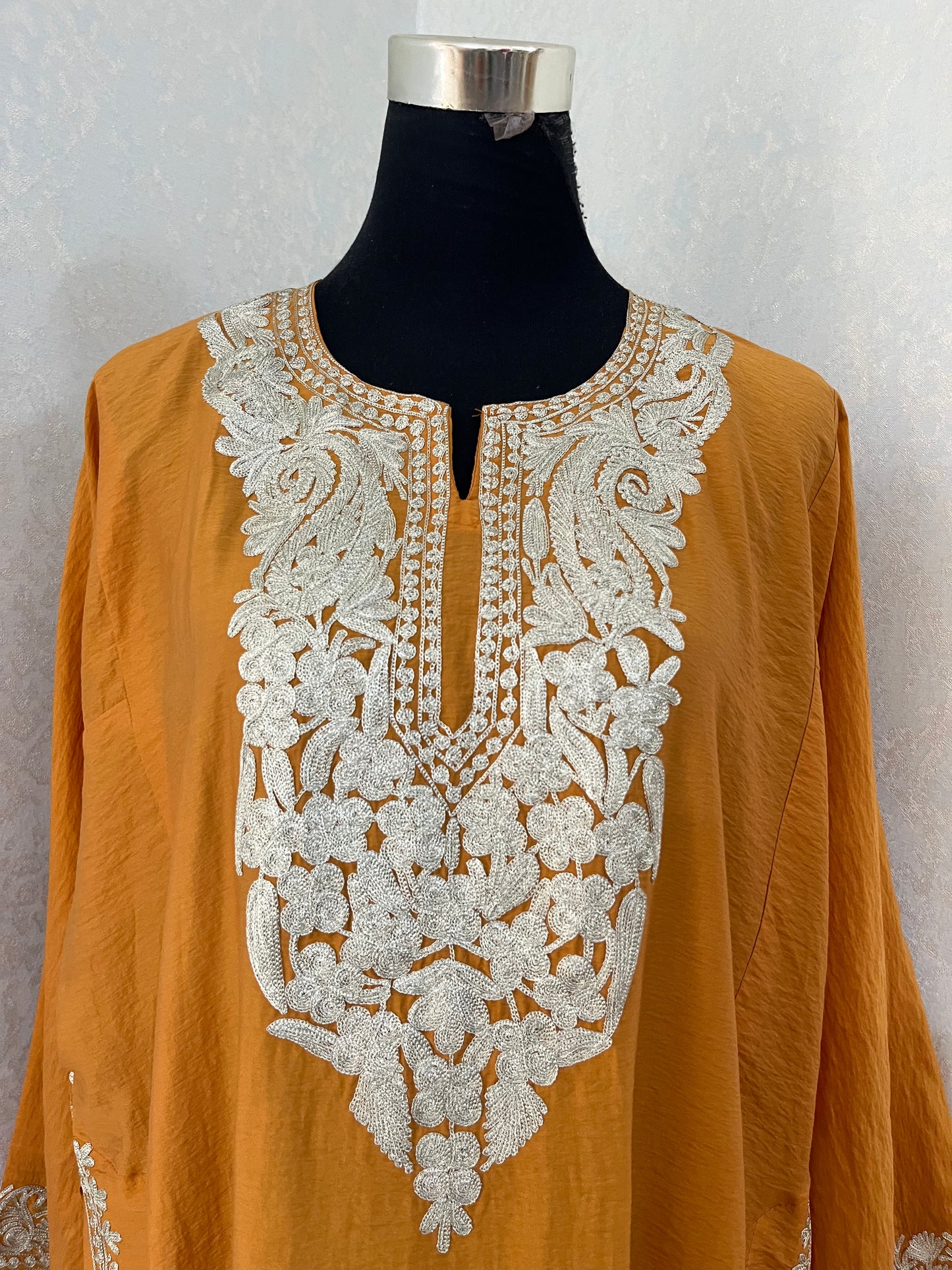 Orange Cotton Kashmiri Pheran Set (48)