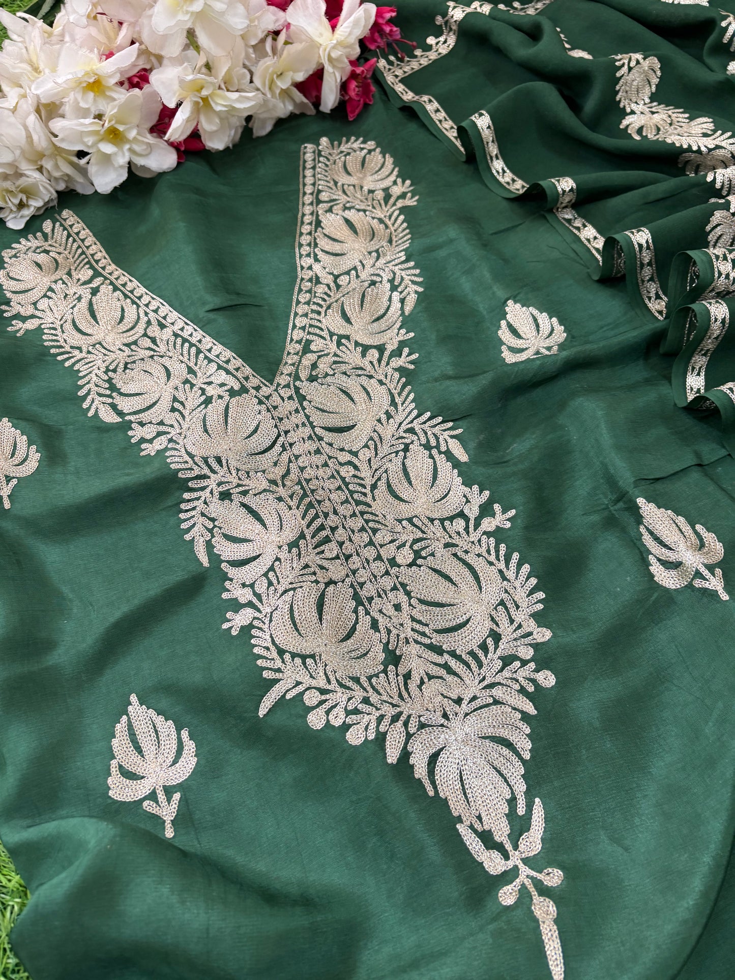 Sanam Silk Kashmiri Suit with Potli