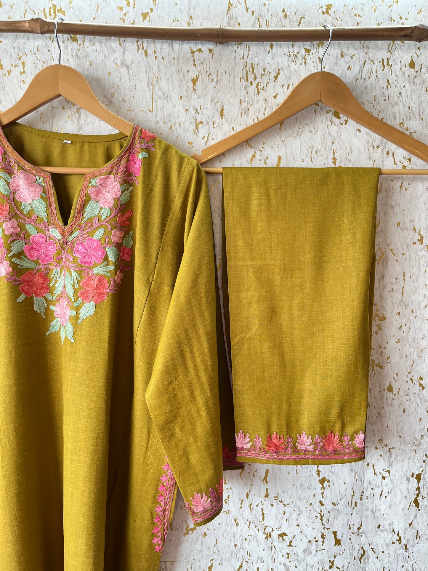 Henna Color Cotton Pheran Set (Free Size)