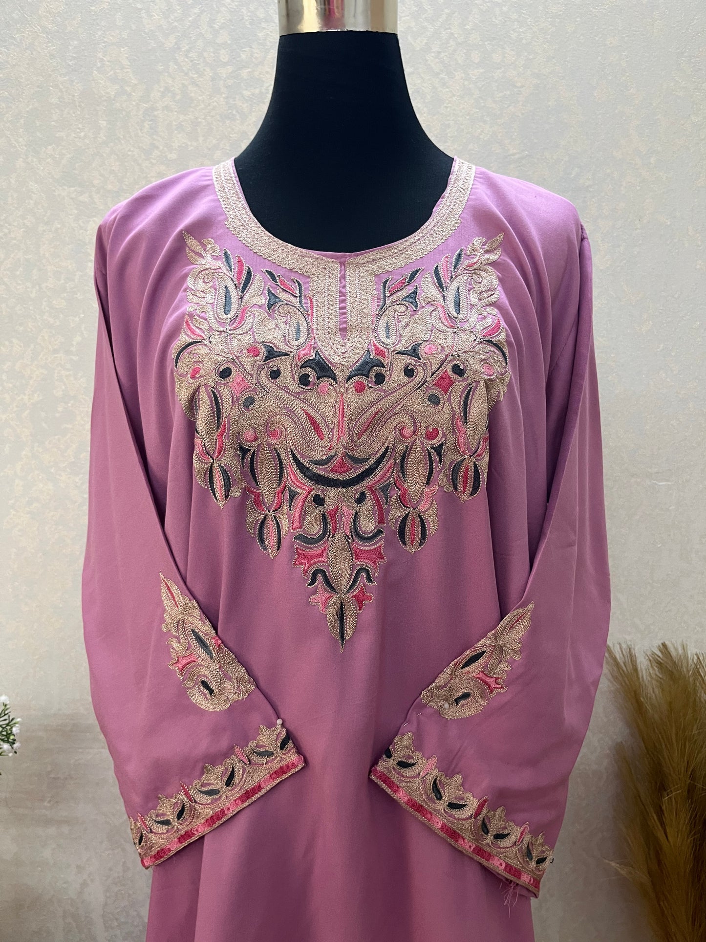 Mauve Cotton Stitched Co-ord Set( 42)