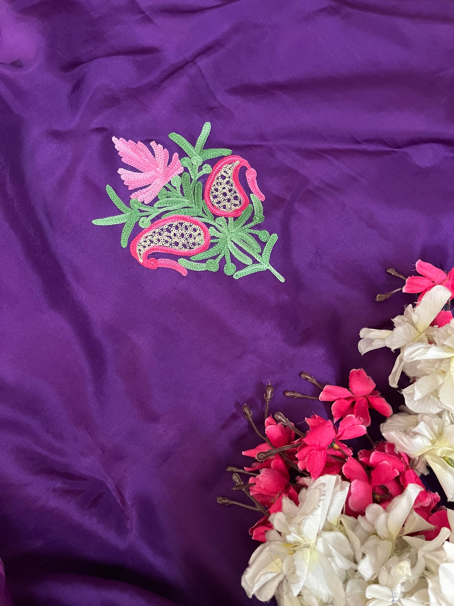Purple Opada Silk Kashmiri Suits