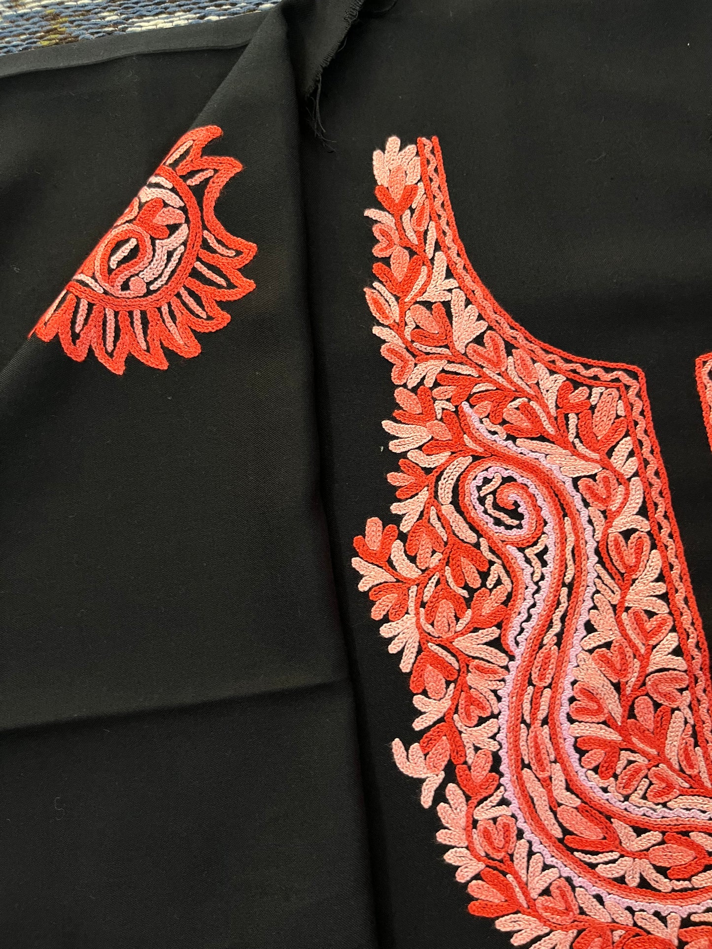 Cotton Black Two Piece Set (Hand Embroidered)