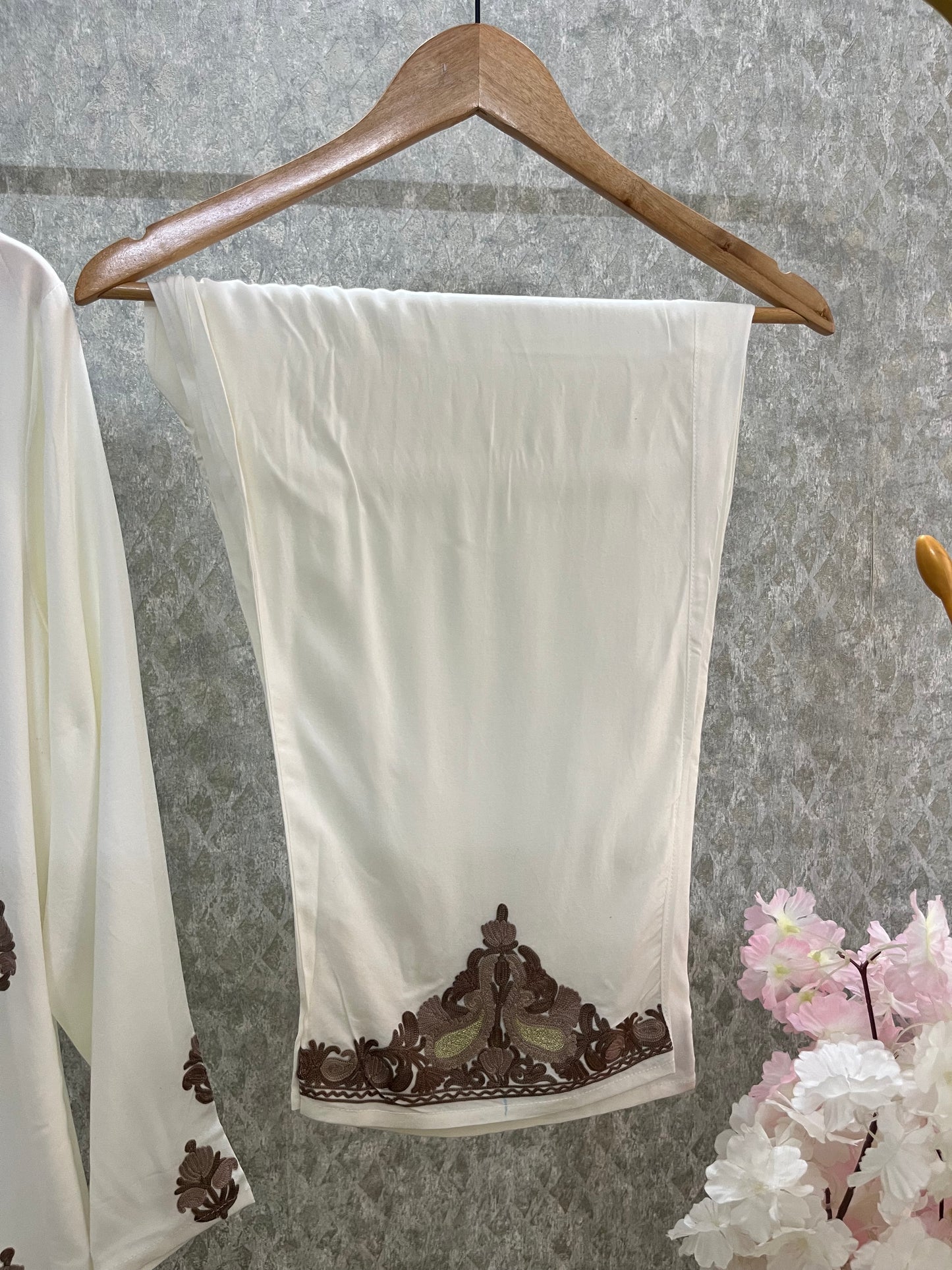 Off White Cotton Cord Set Free Size(40)