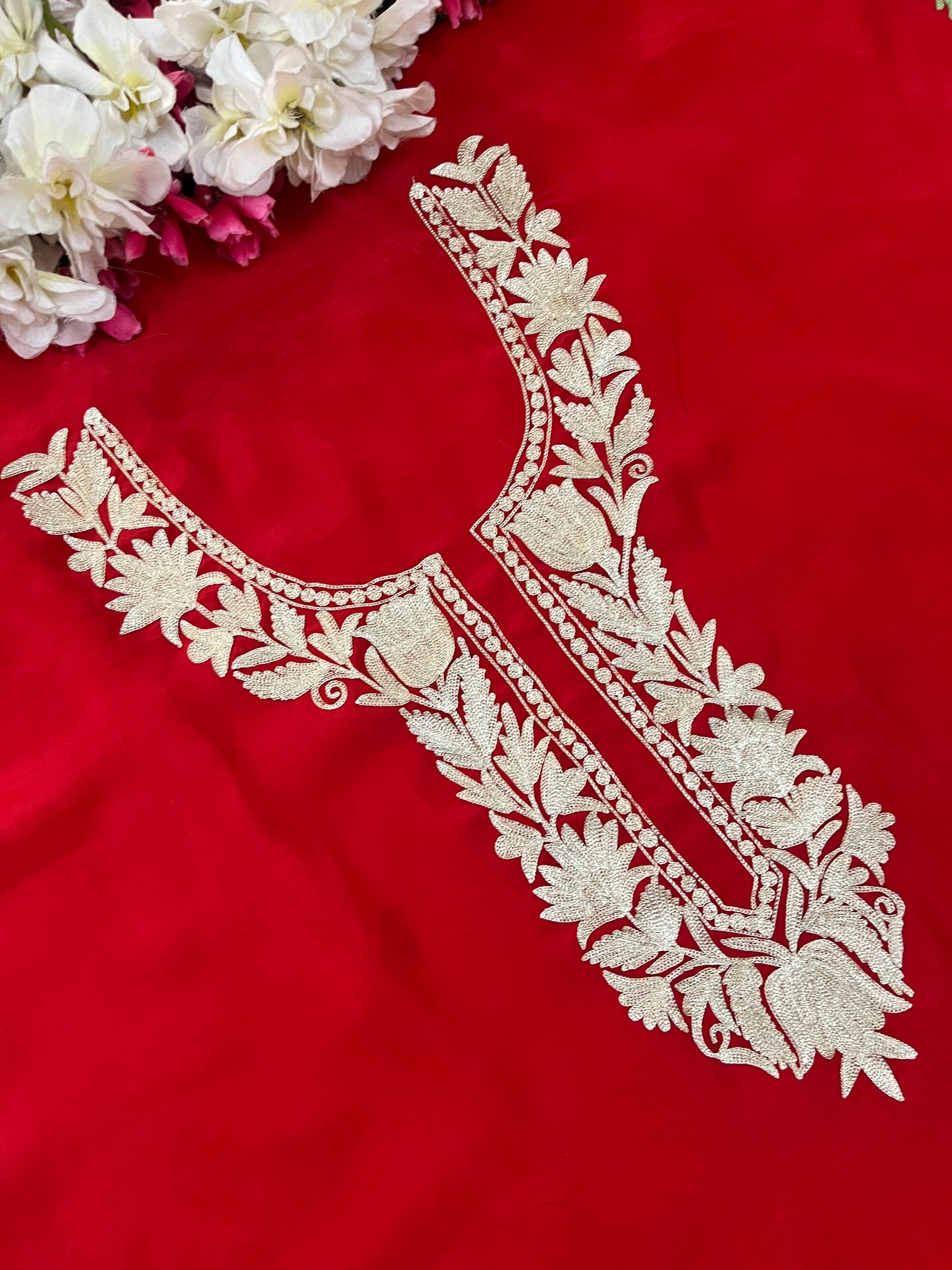 Kalaa’ Red Crape Kashmiri Suit