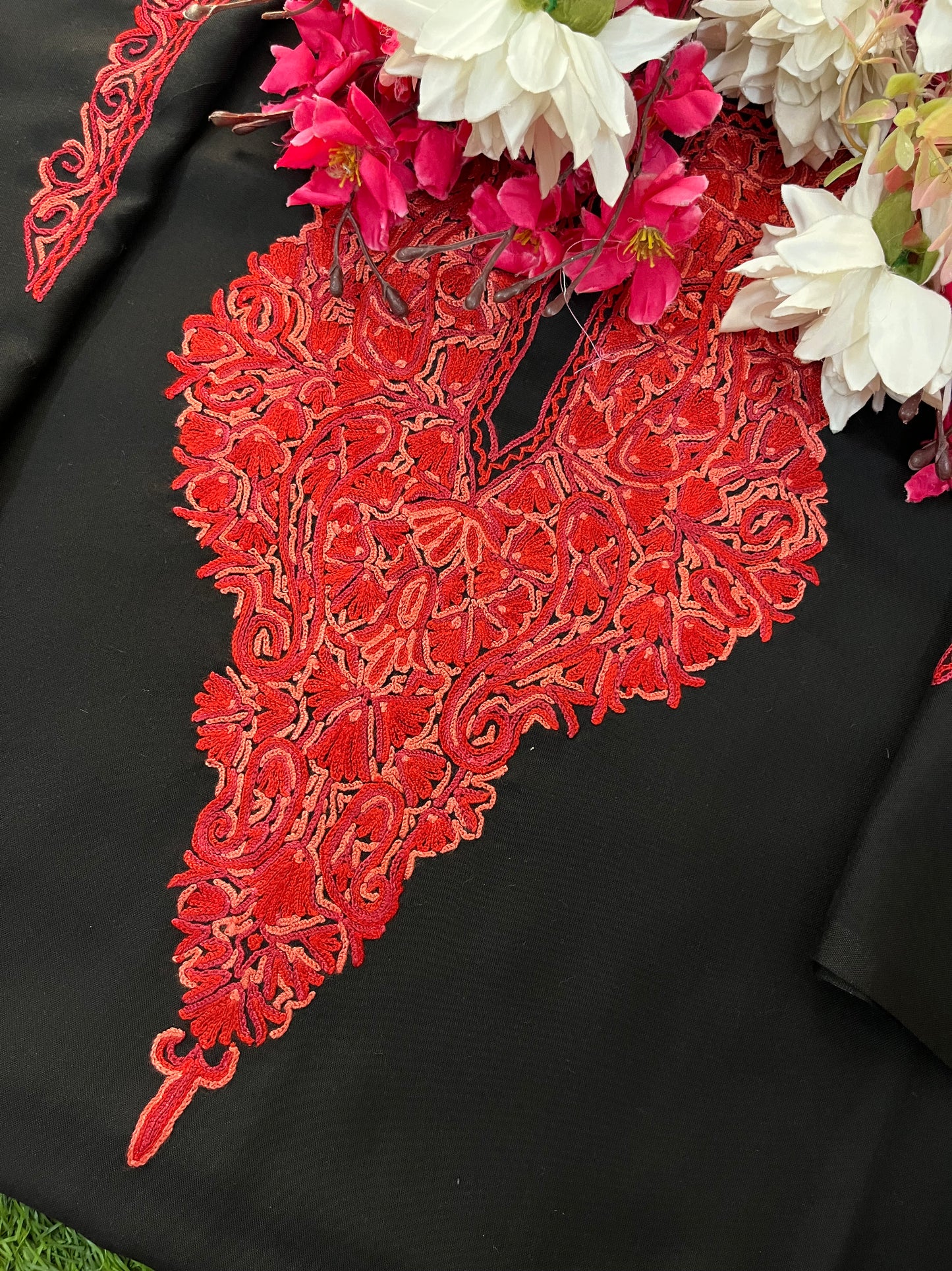 Black Cotton Cord Set (Hand Embroidered)