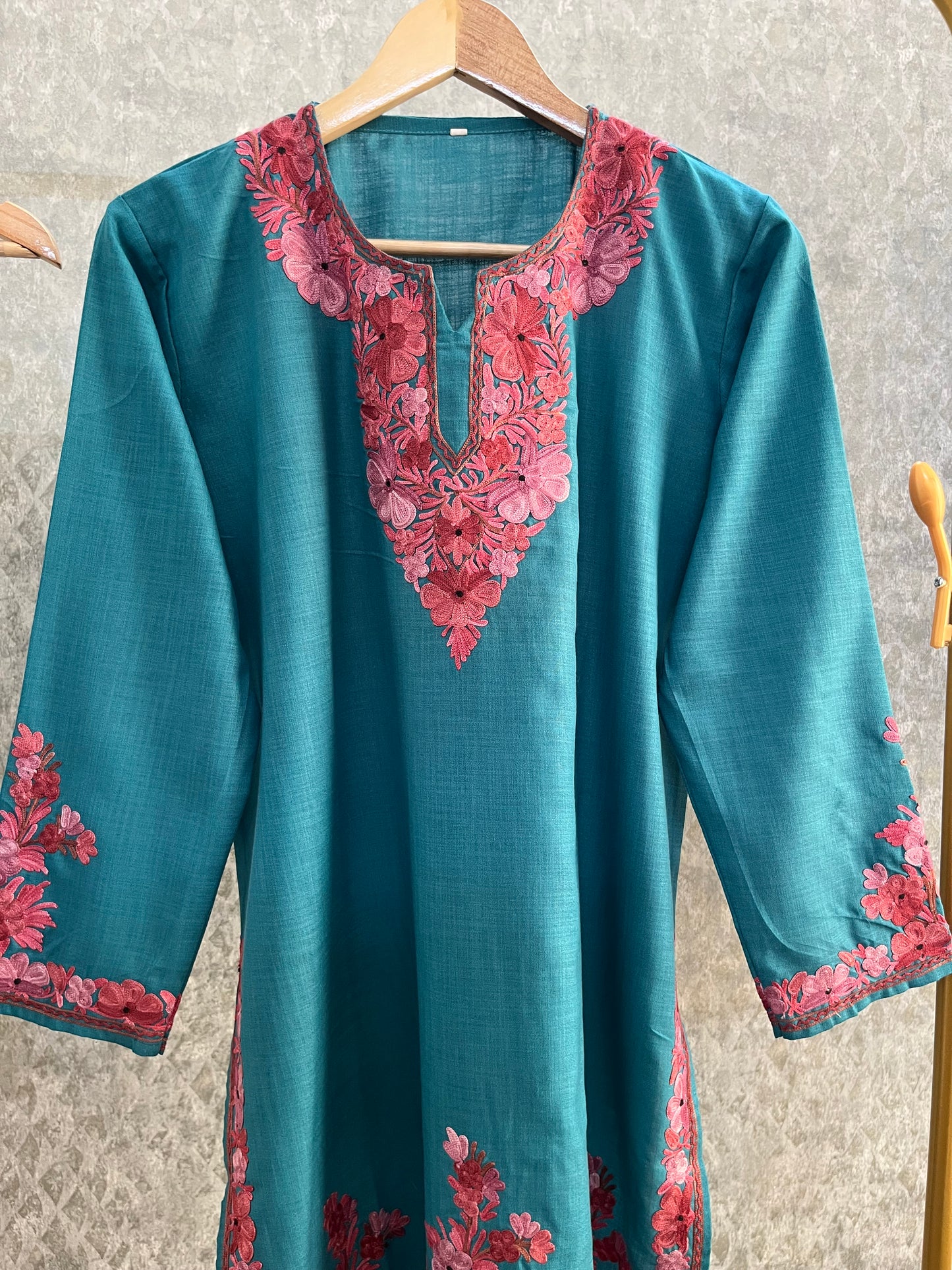 Teal Green Cotton Stitched Co-ord Set (40)