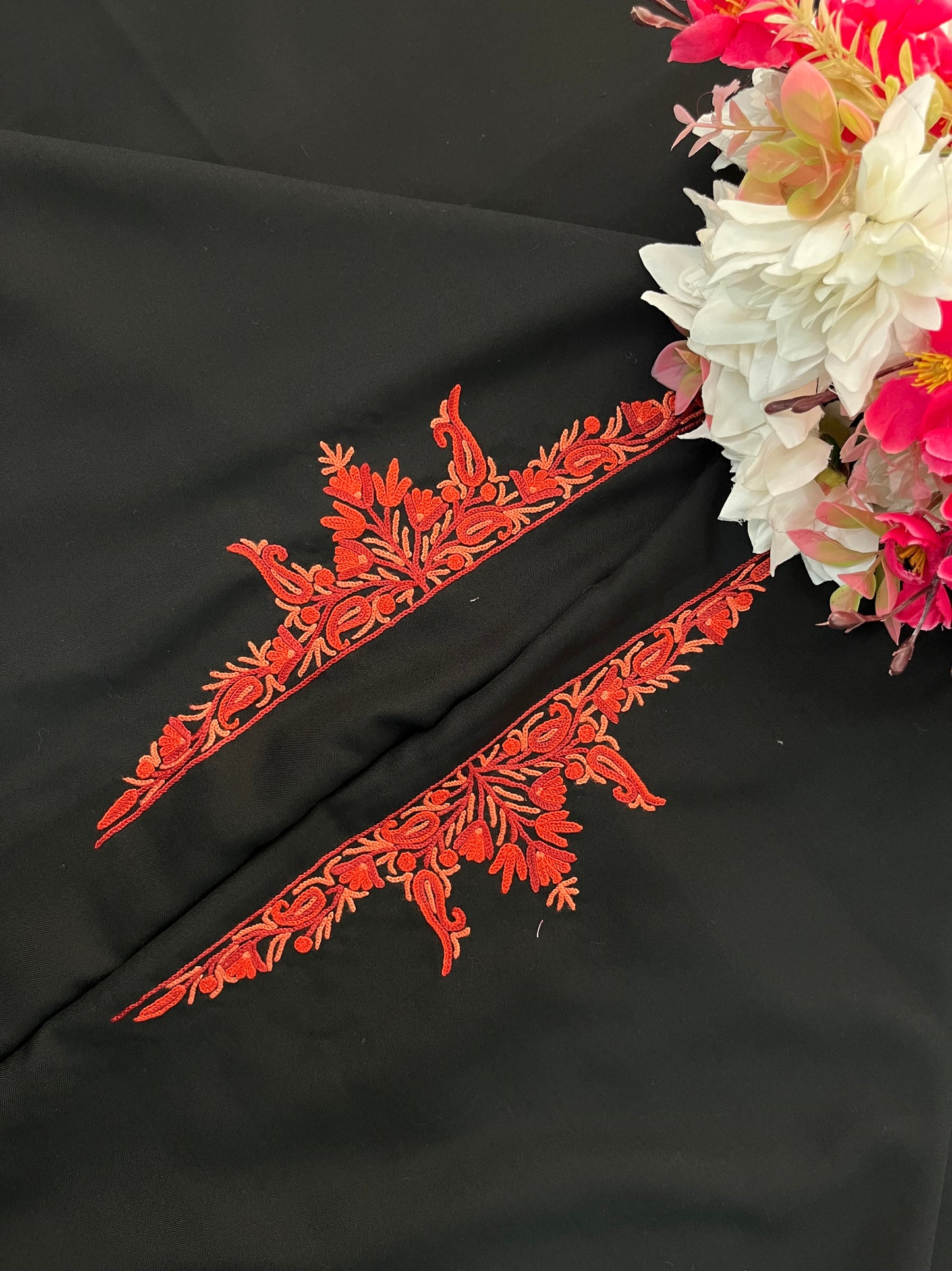 Black  Cotton Cord Set (Hand Embroidered)