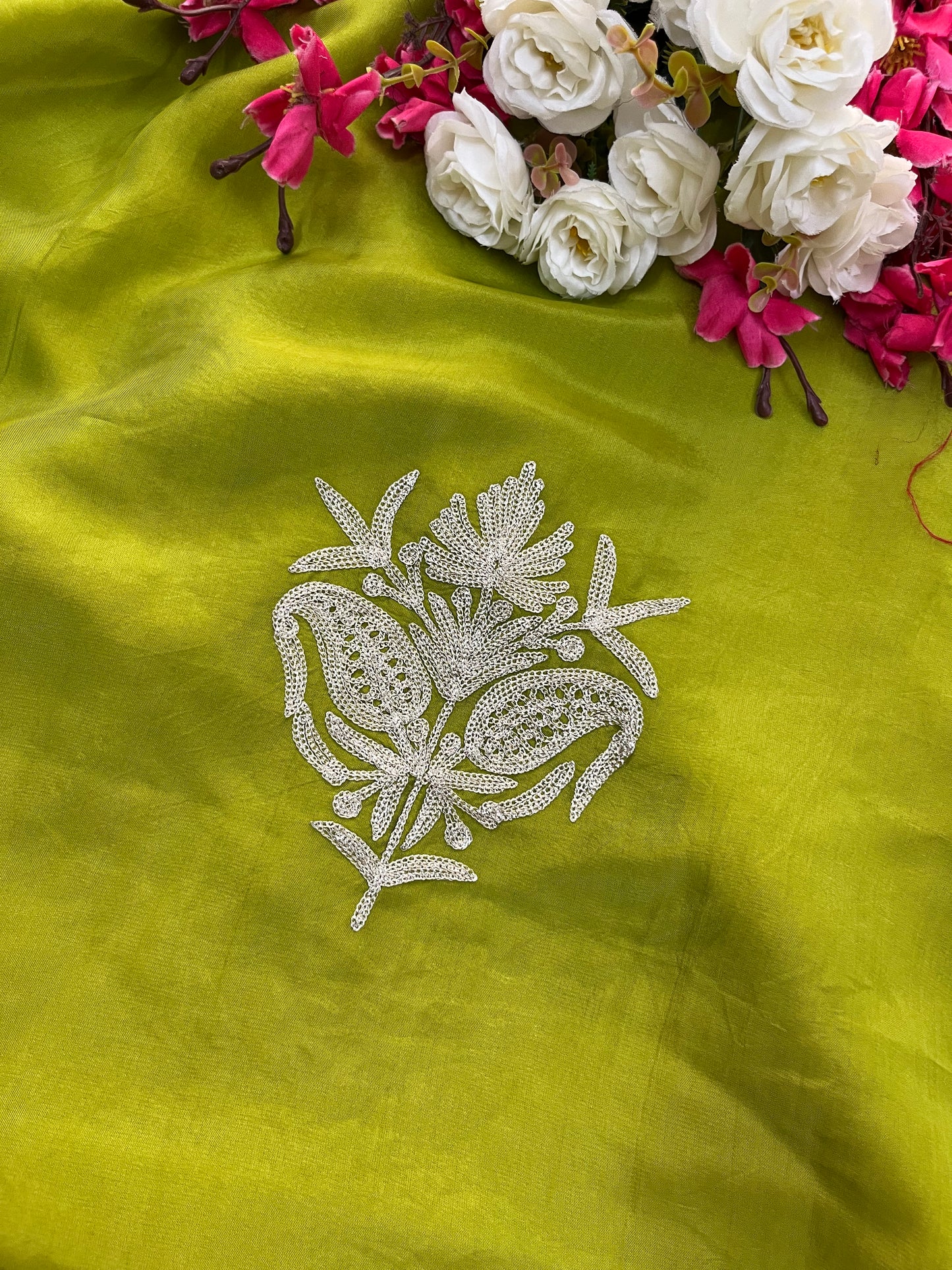 Green Silk Tilla Kashmiri Suit
