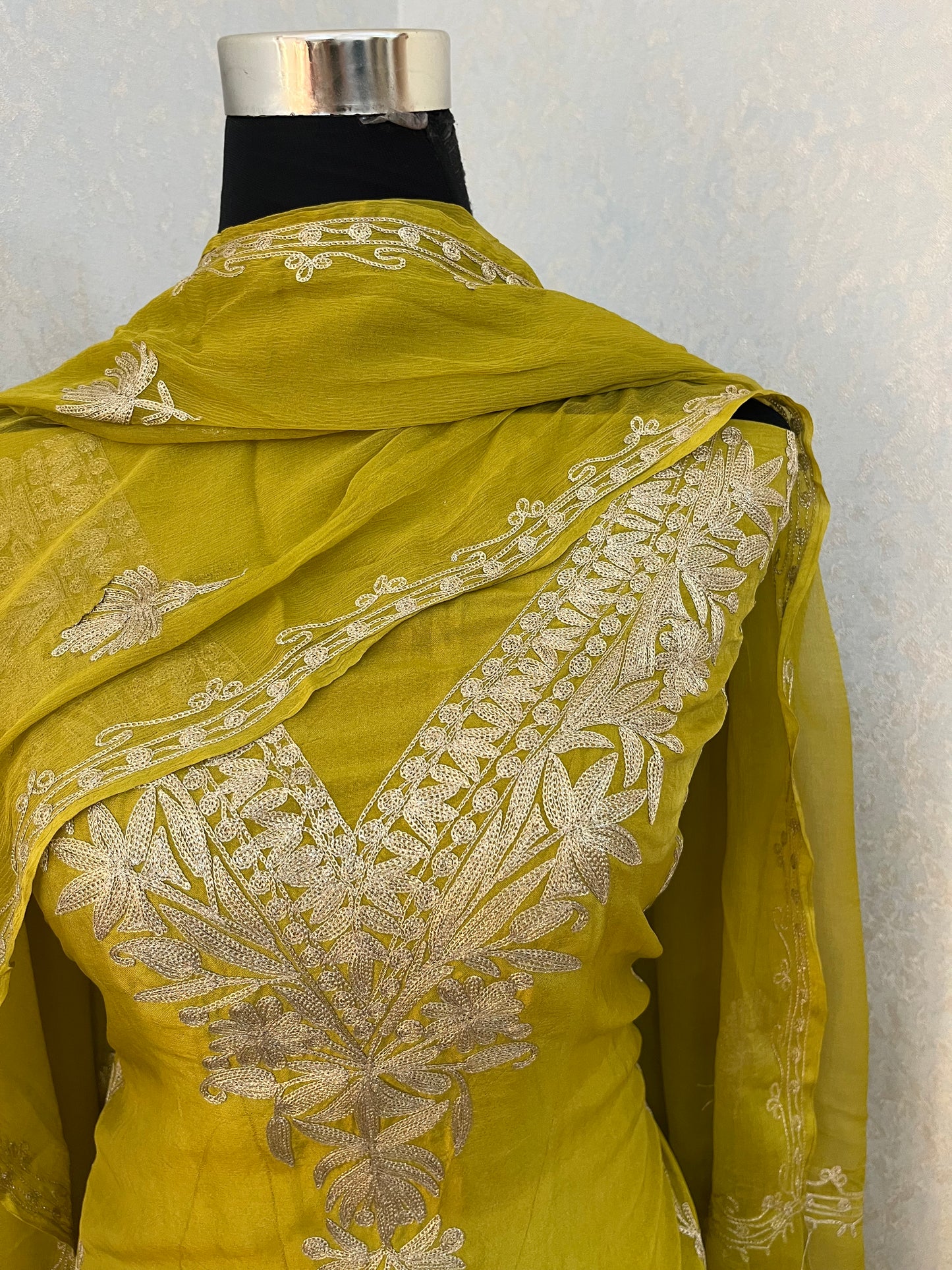 Green Tilla Kashmiri Silk Suit