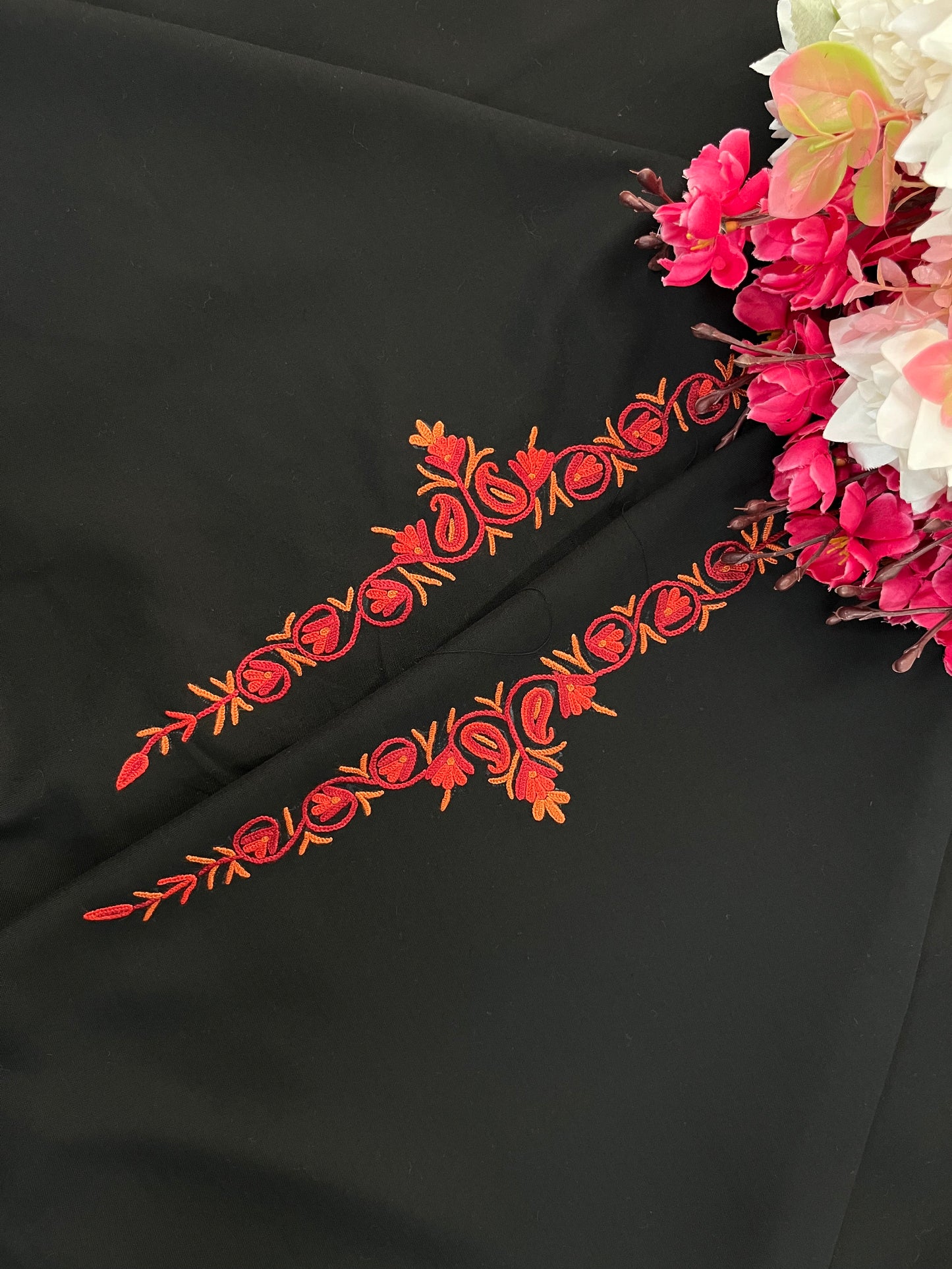 Black Cotton Cord Set (Hand Embroidered)