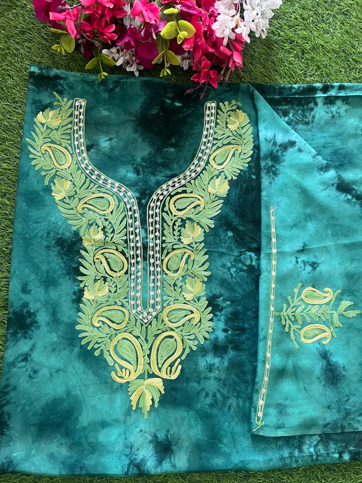Cotton Unstitched Ty Dy Kashmiri Kurti