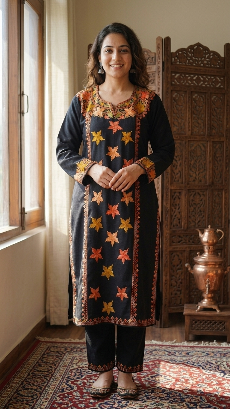 Black Cotton Stitched Co-ord Set (XXL)