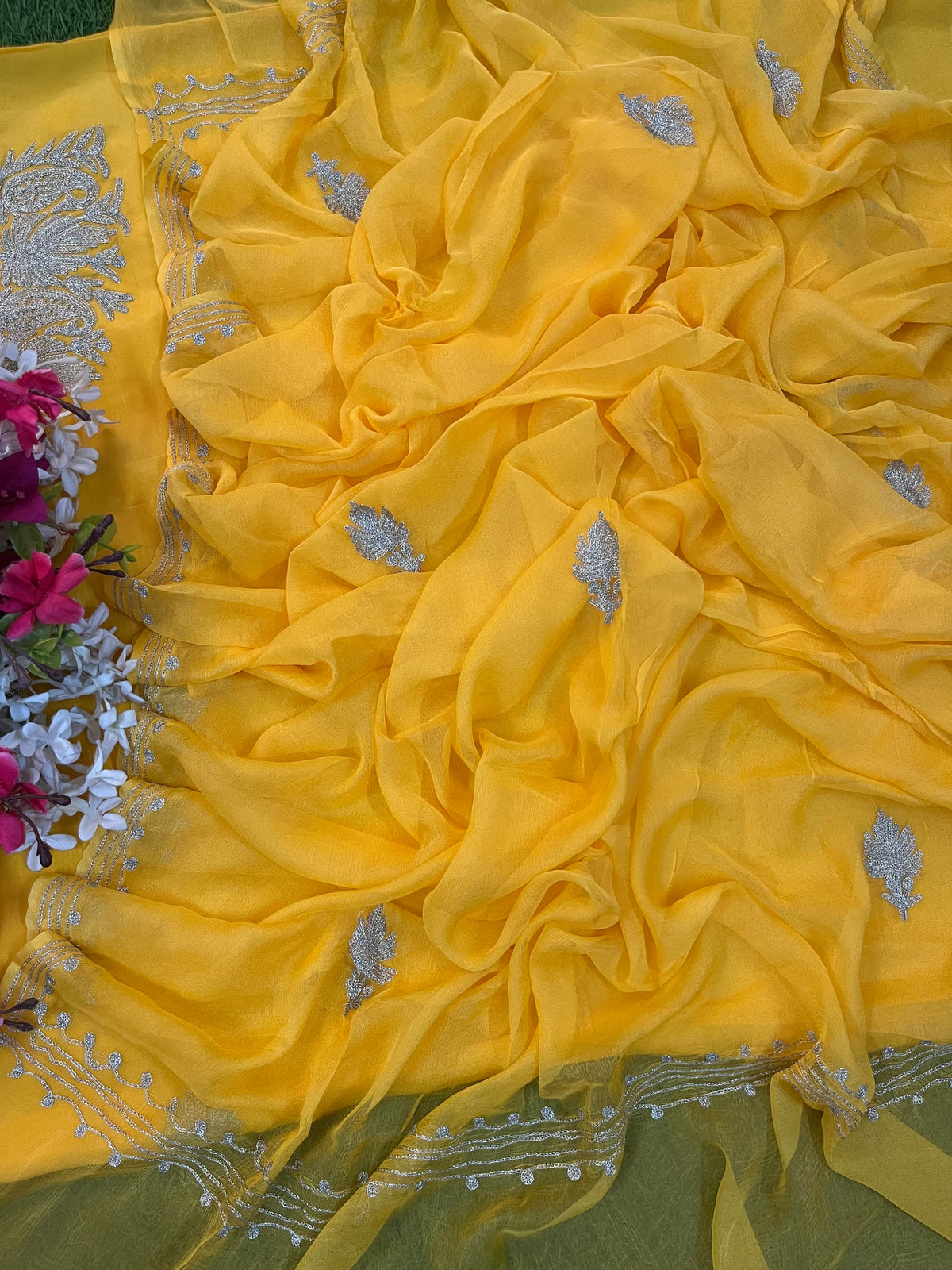 Yellow Silk Tilla Kashmiri Suit