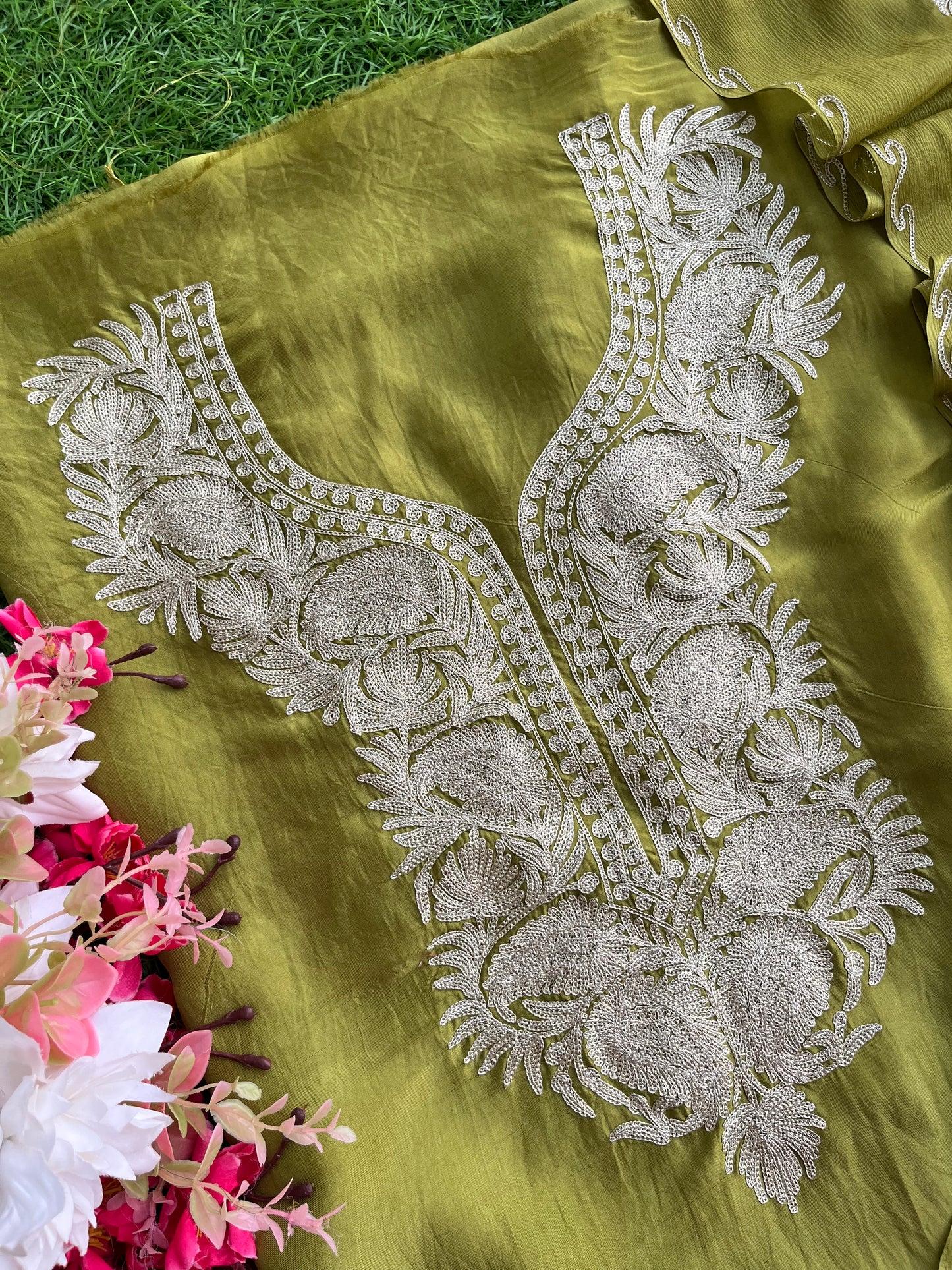 Heena Green Silk Tilla Kashmiri Suit