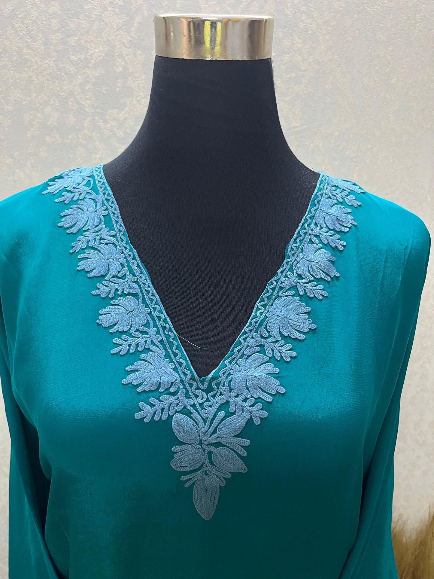 Green Stitched Crape Cord Set (46)