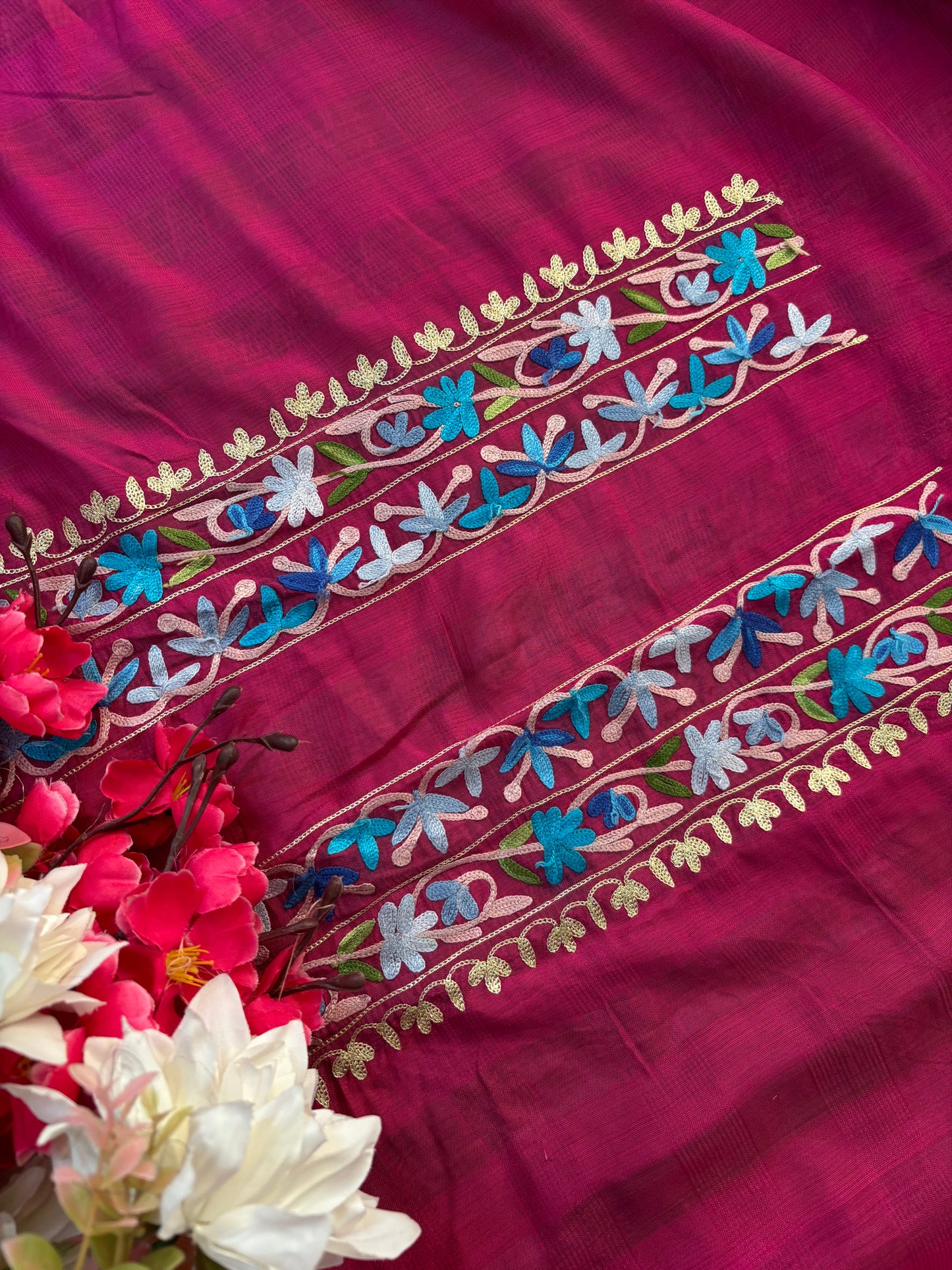 Kalaa’ Hot Pink Cotton Kashmiri Suit