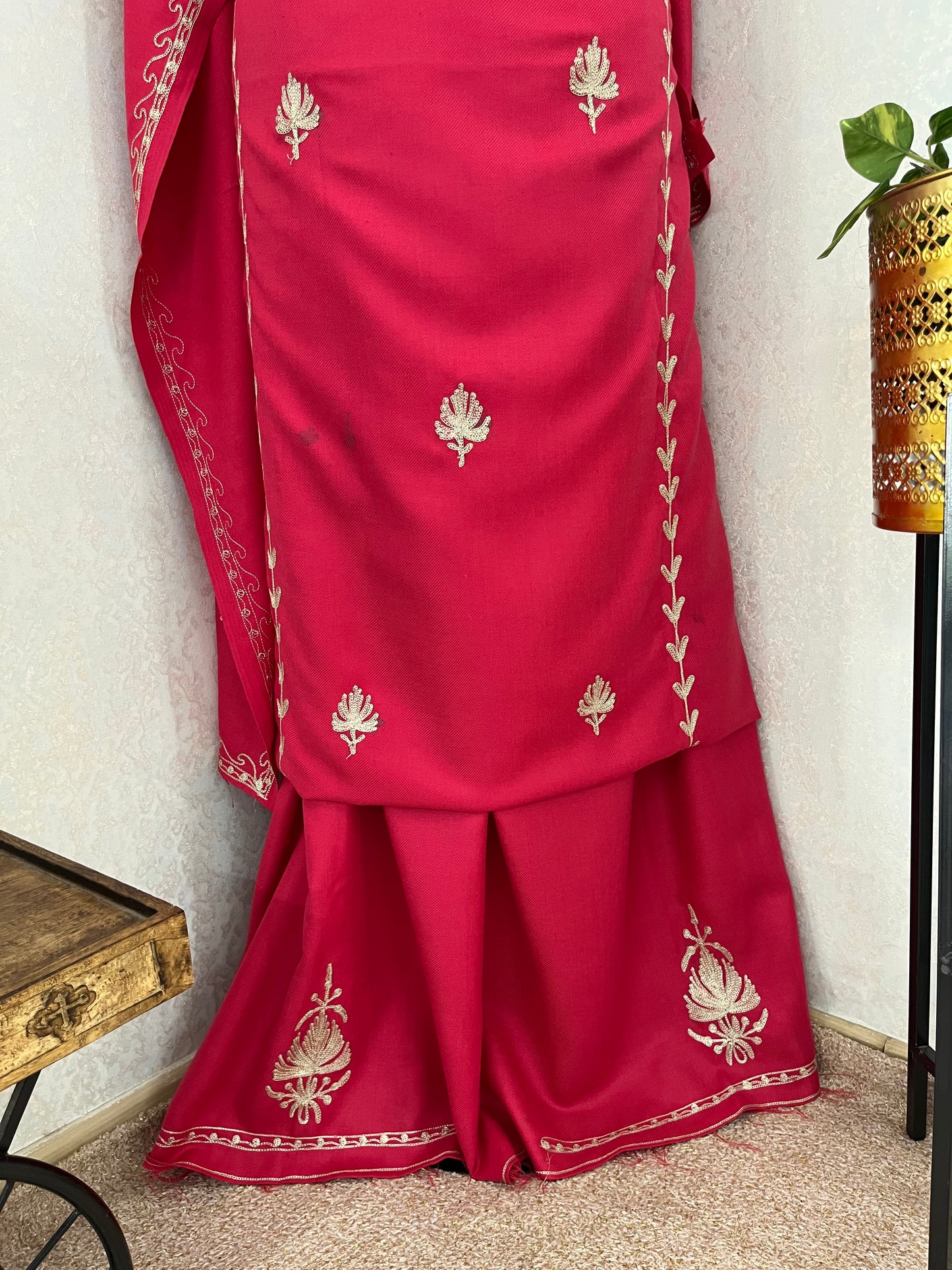 Carrot Pink Tilla Embroidered 3pc Suit Stole
