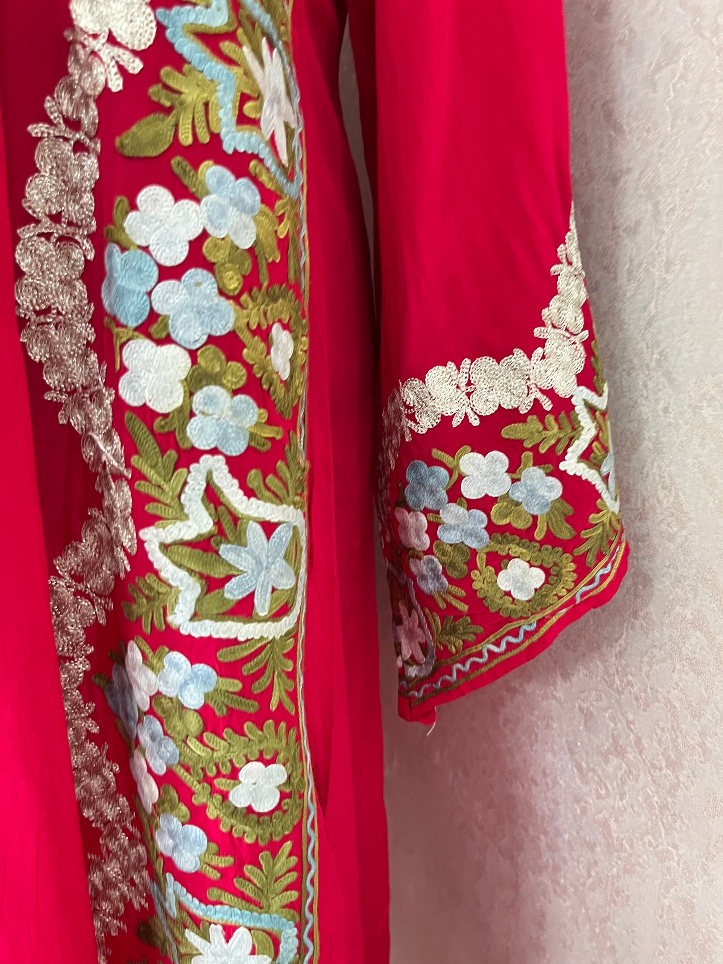 Hot Pink Stitched Crape Suit Set with dupatta (42)