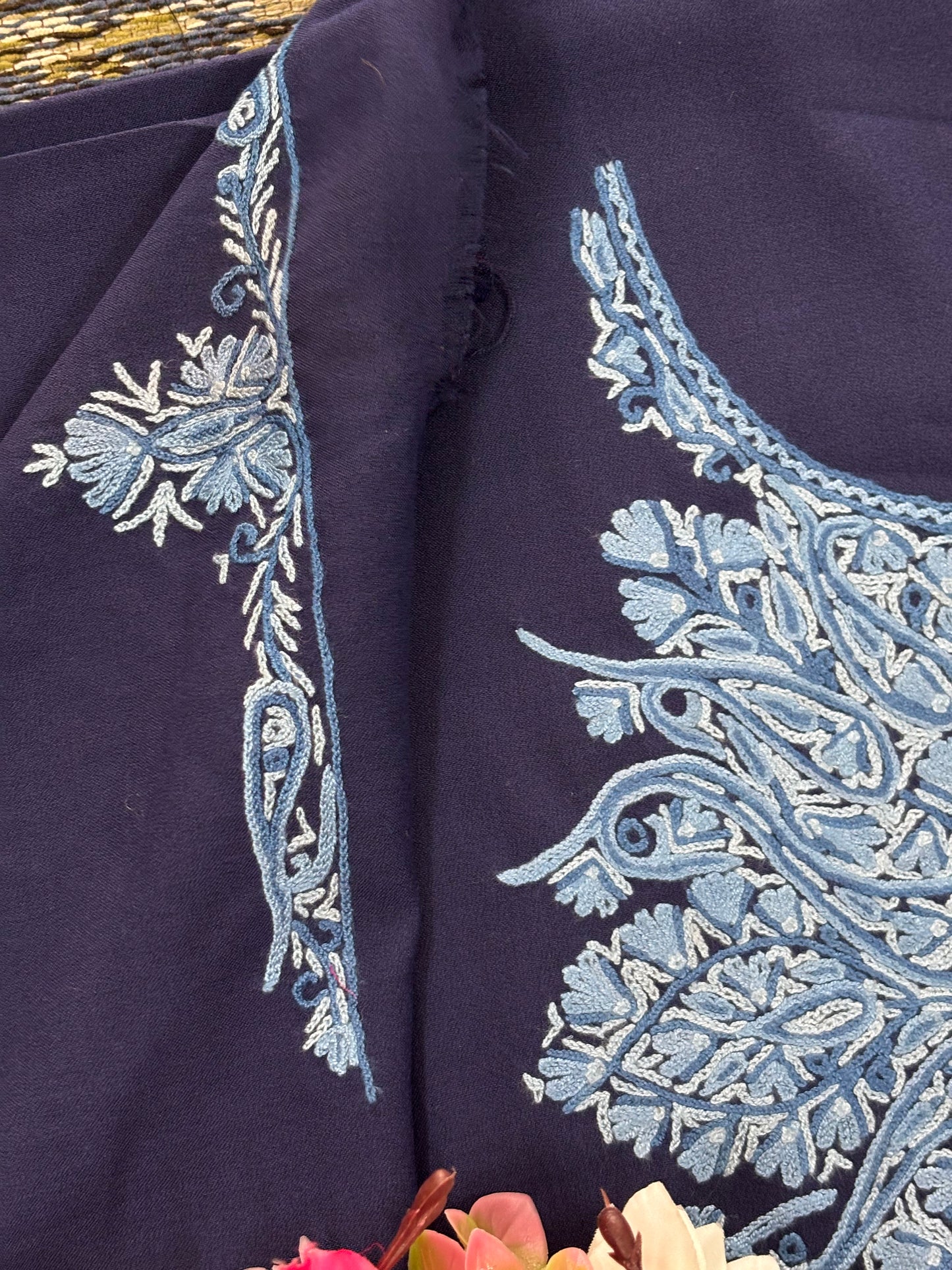Blue Cotton Cord Set (Hand Embroidered)