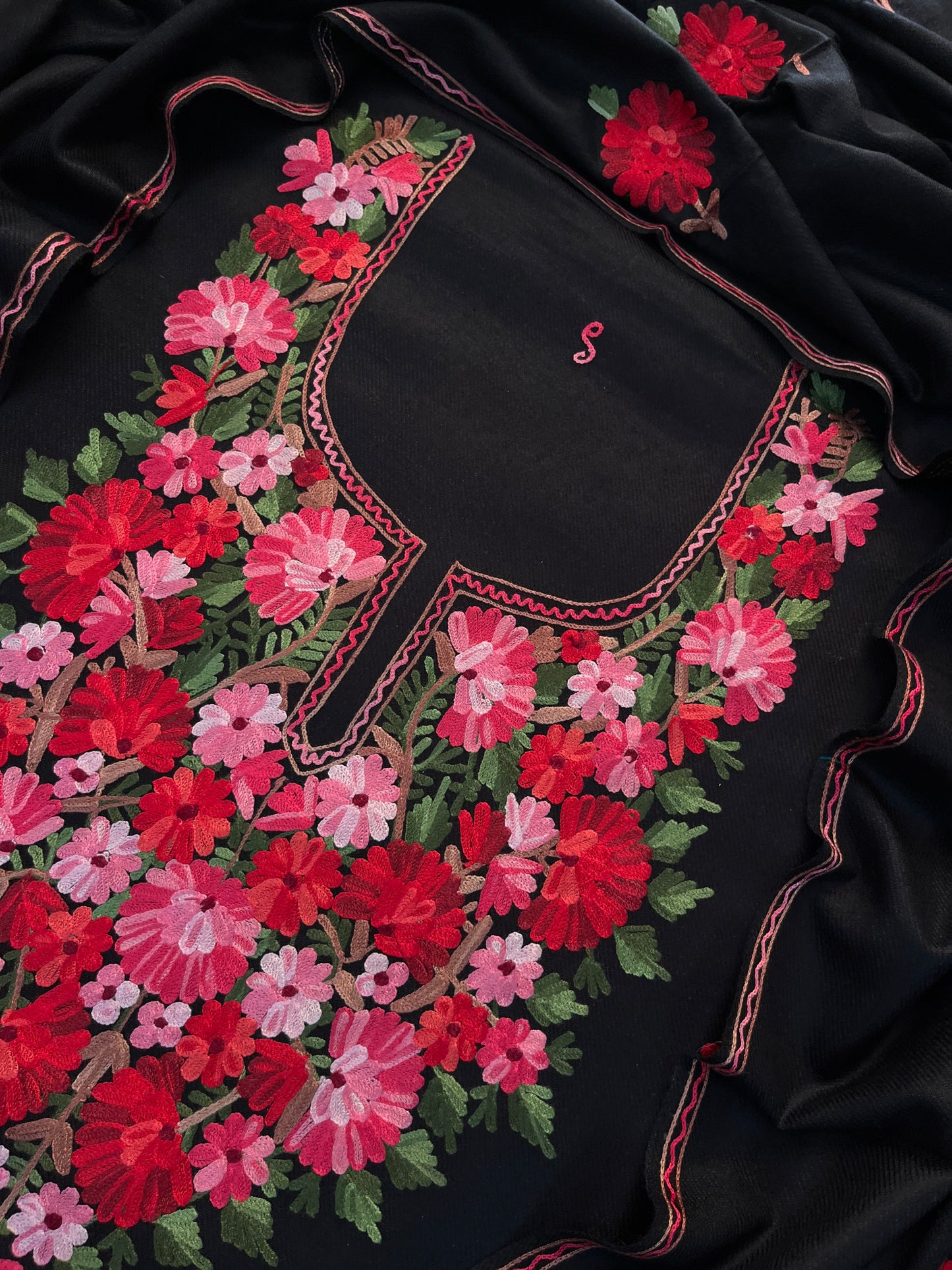 Black Woollen Aari Embroidered 3pc suit