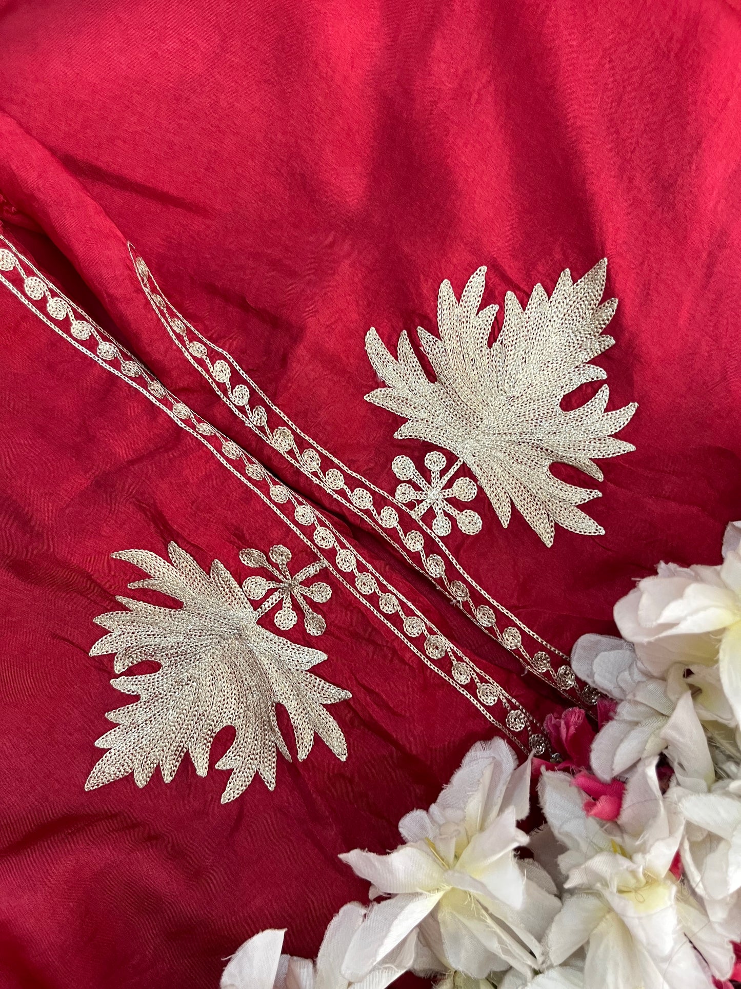 Sanam’  Maroon Tilla Embroidered Suit material