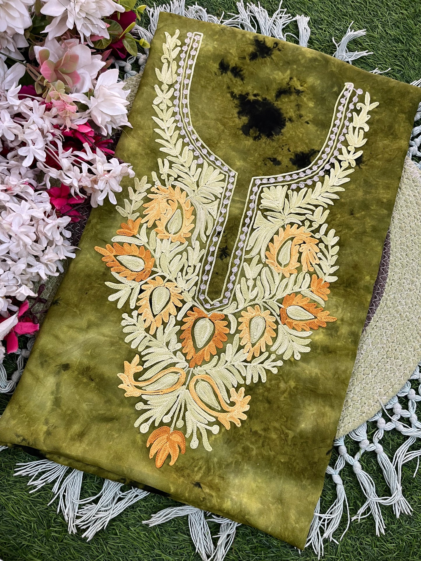 Cotton Unstitched Ty Dy Kashmiri Kurti