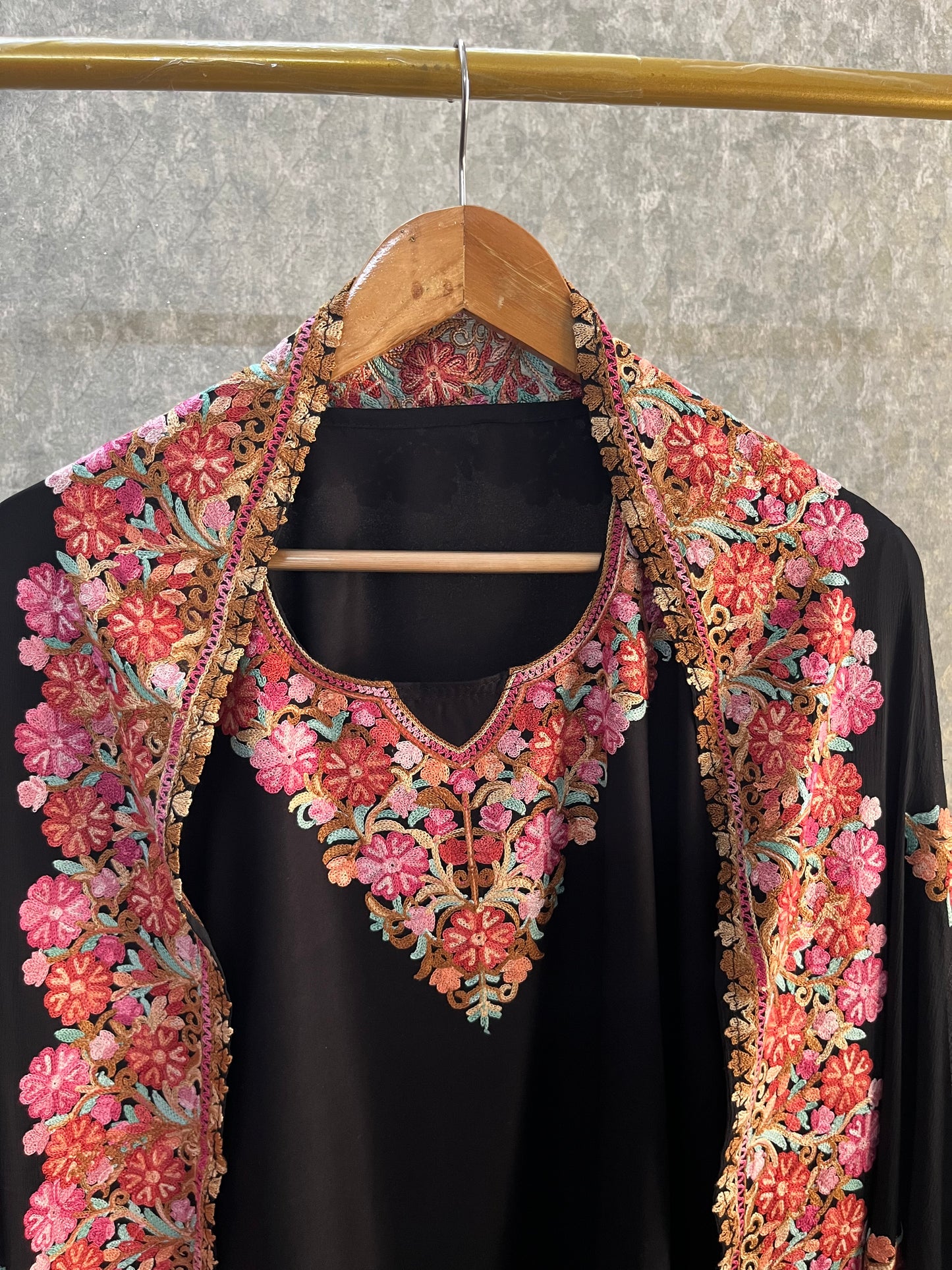 Black Cotton Stitched Co-ord Set with dupatta (44)
