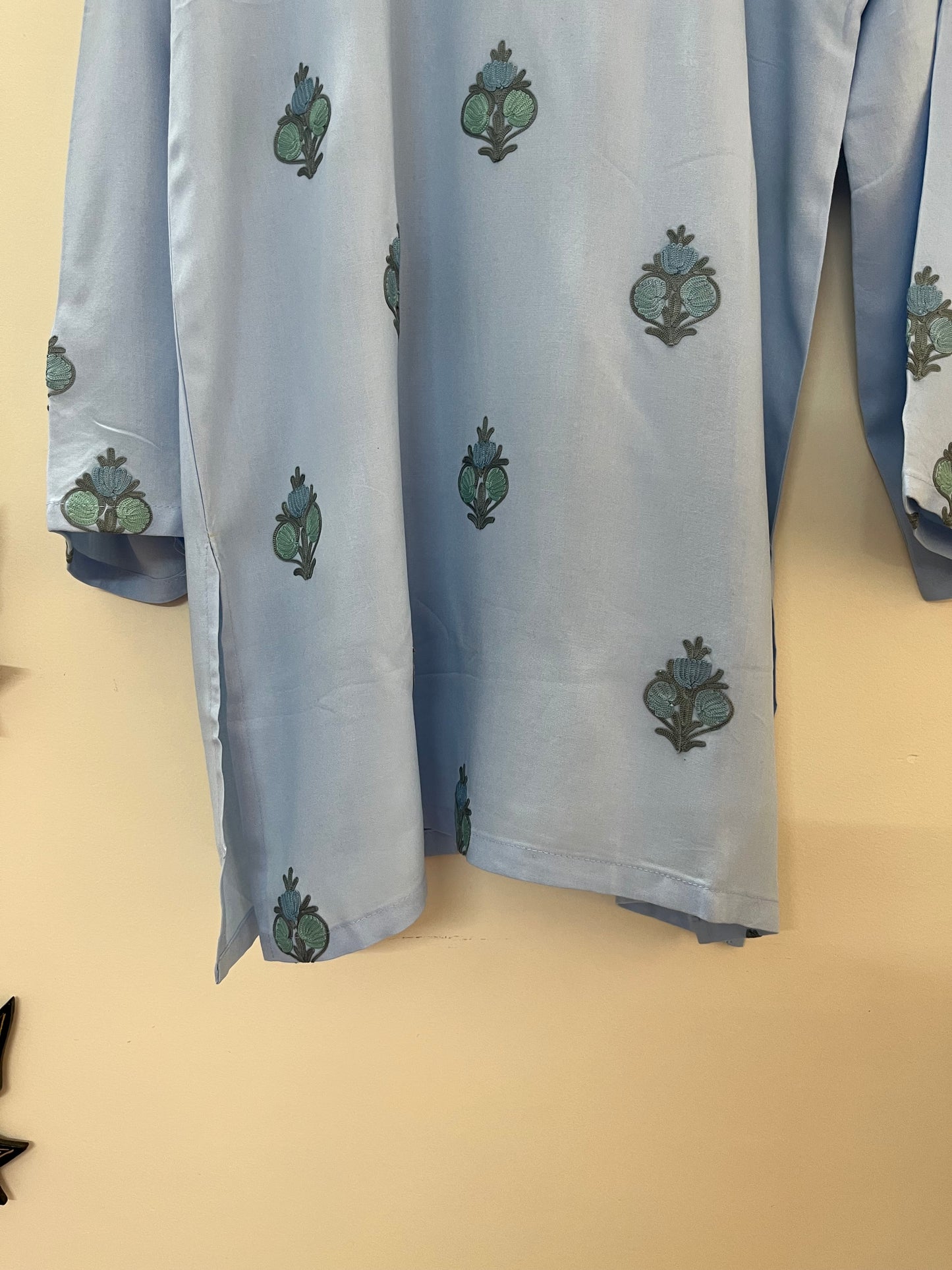 Ice Blue Cotton Cord Set (Free Size/ XL)