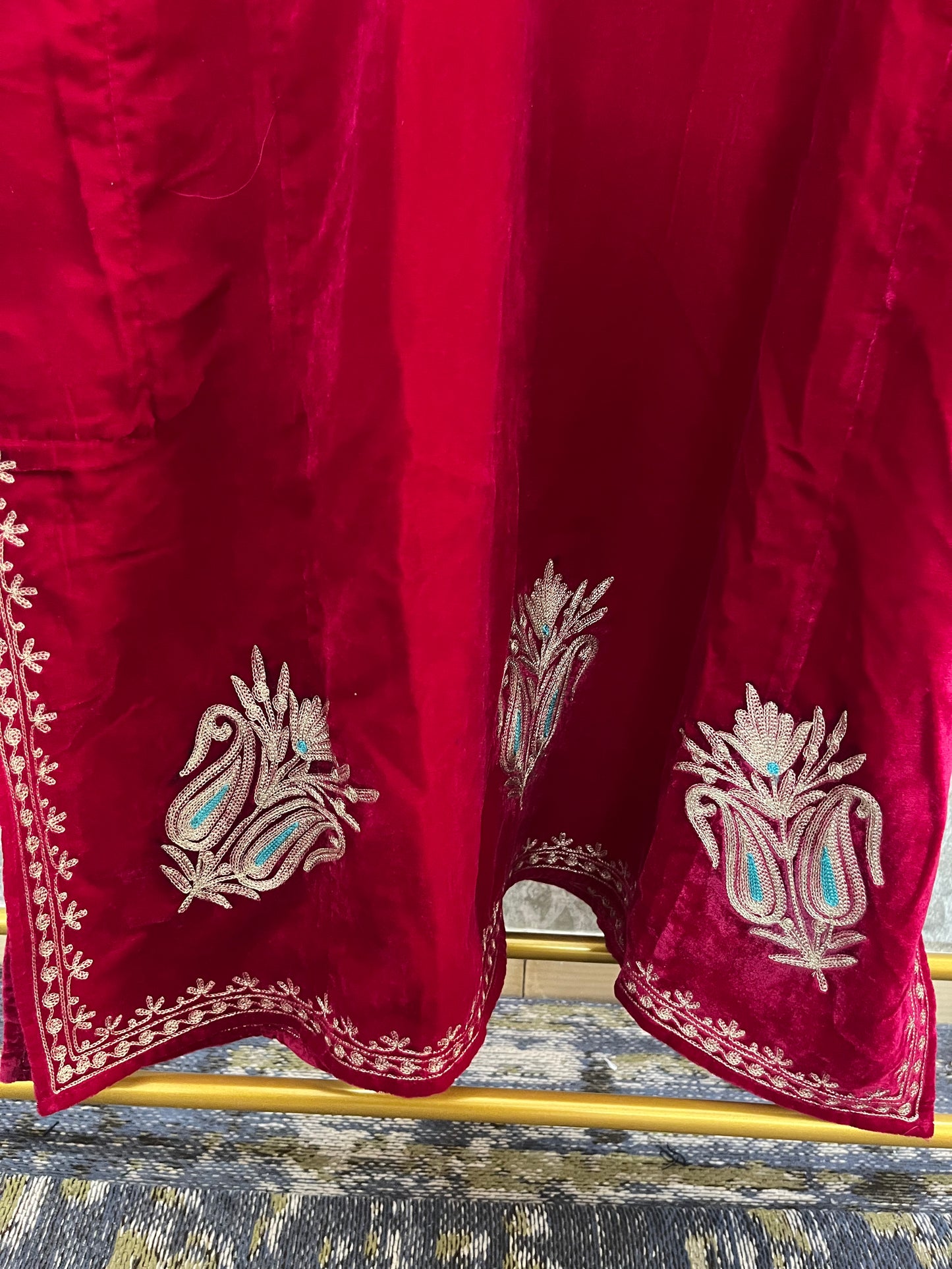 Magenta Velvet Tilla Pheran (Size 50)