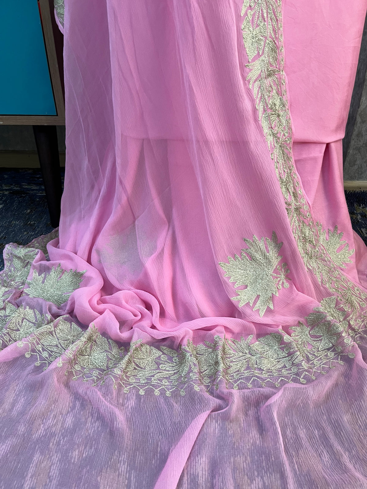 Pink Sanam’ Tilla Kashmiri Silk Suit