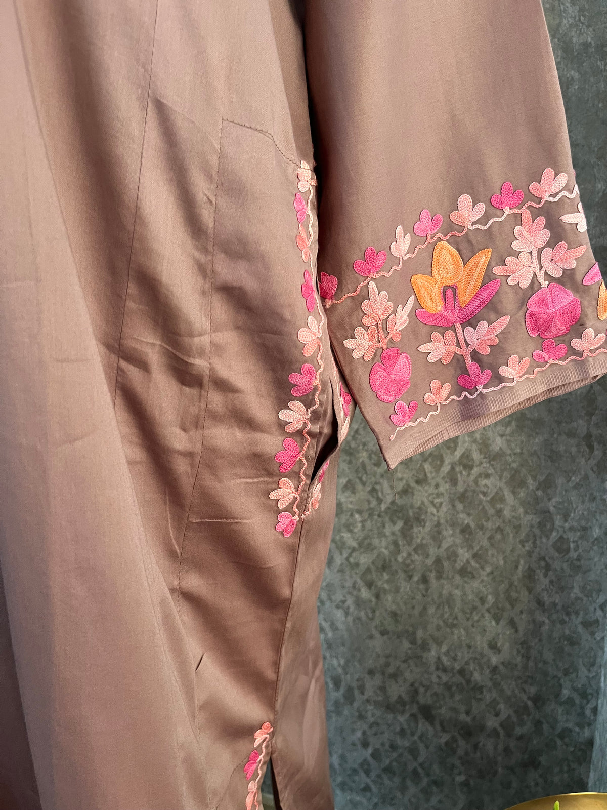 Fuan Cotton Front Jaal Pheran Set  Size(44)