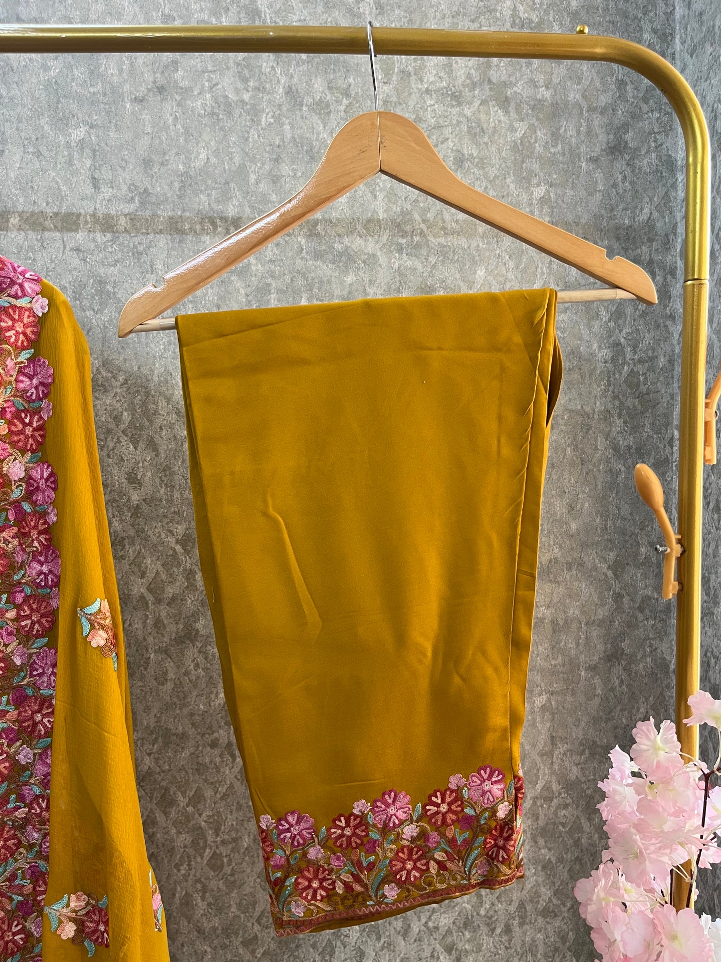 Gold Cotton Stitched Co-ord Set with dupatta (42)