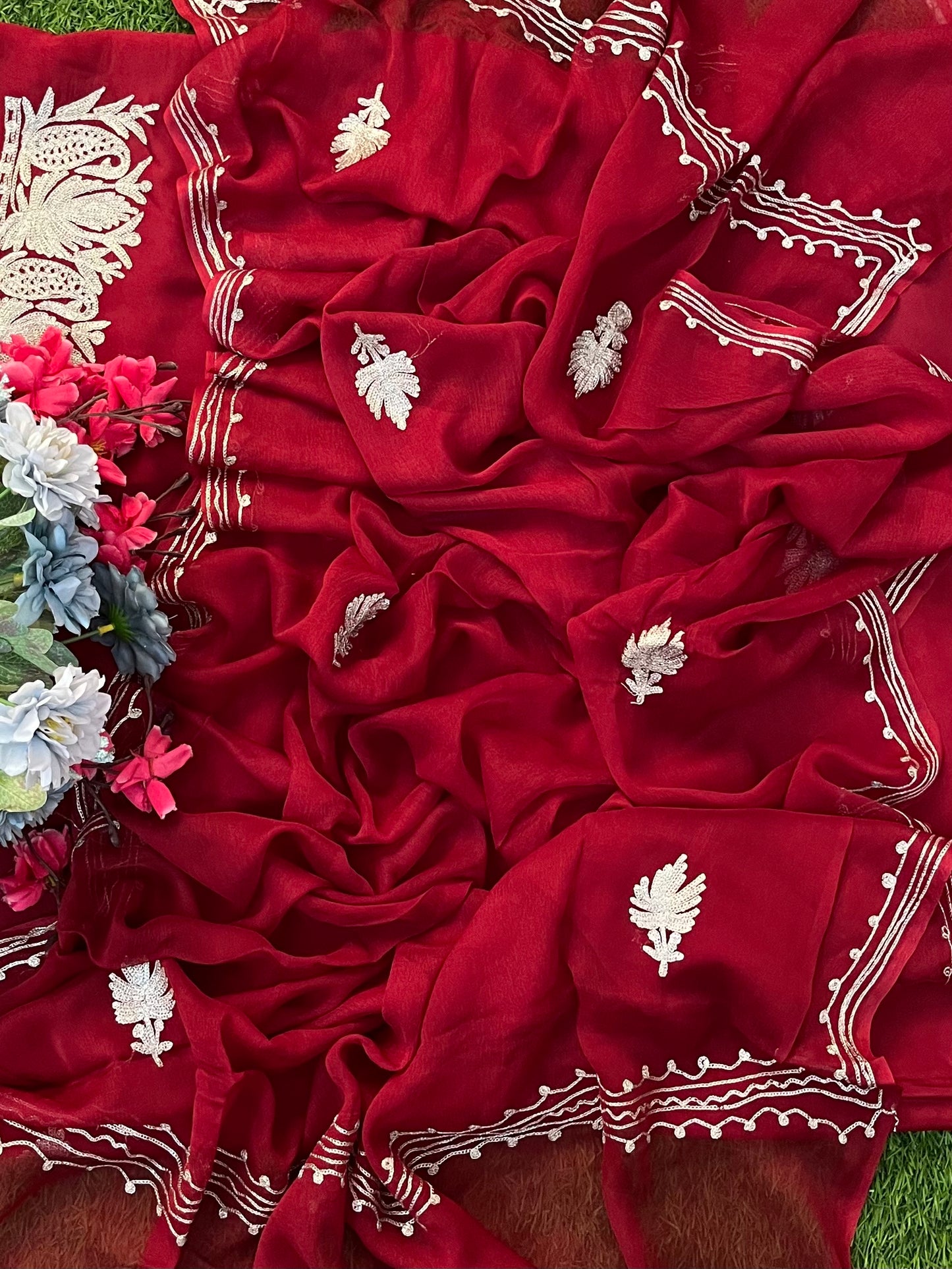 Maroon Silk Tilla Kashmiri Suit