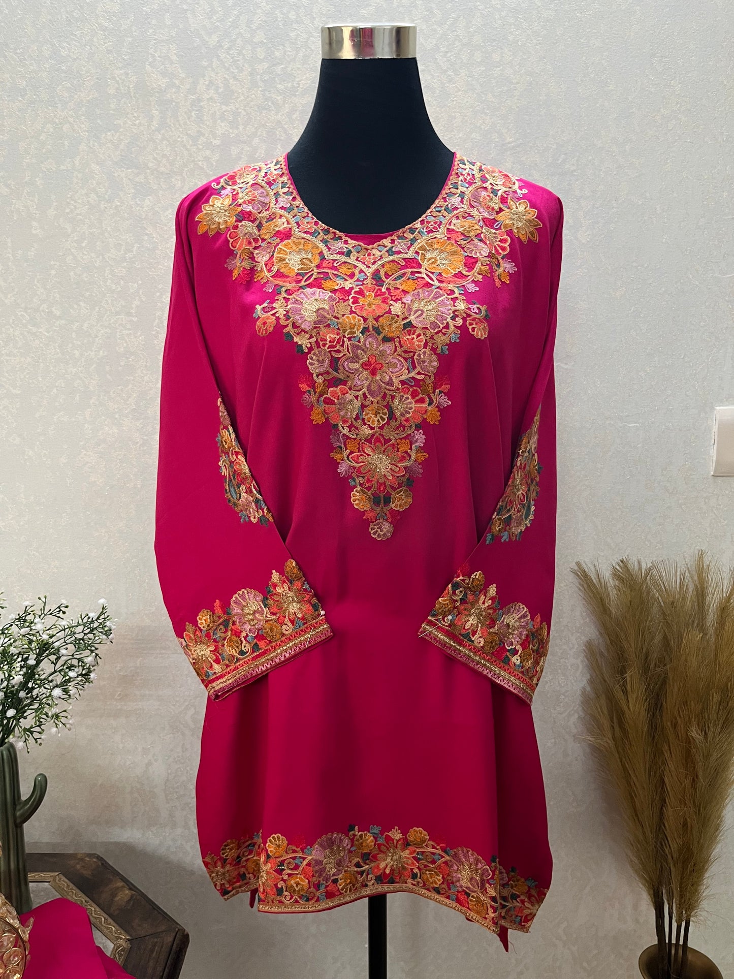 Hot Pink Cotton Stitched Co-ord Set( 42)