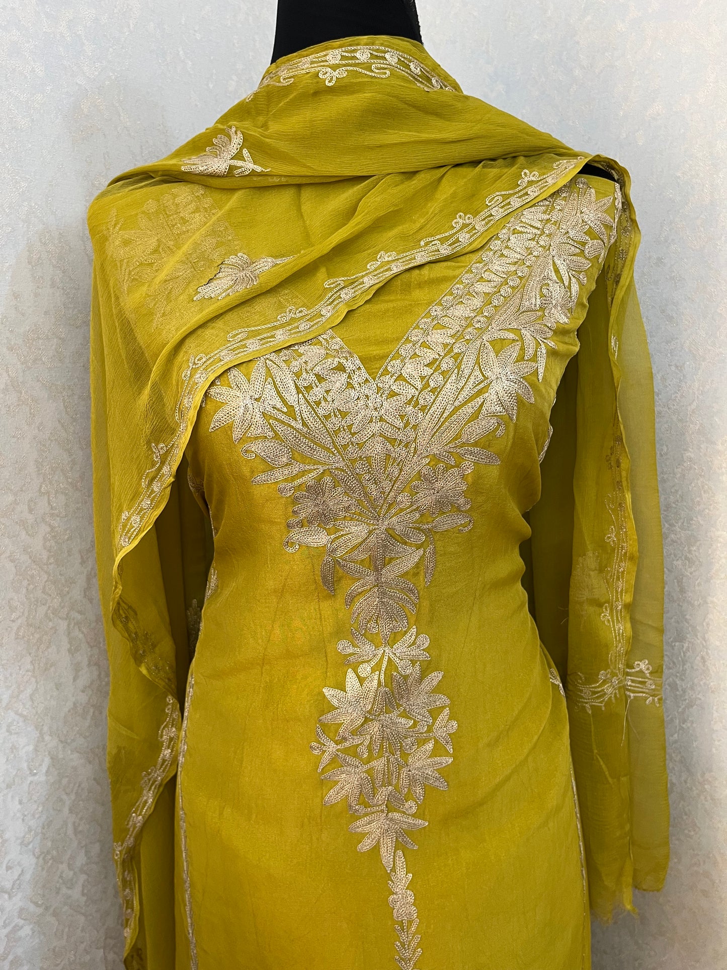 Green Tilla Kashmiri Silk Suit