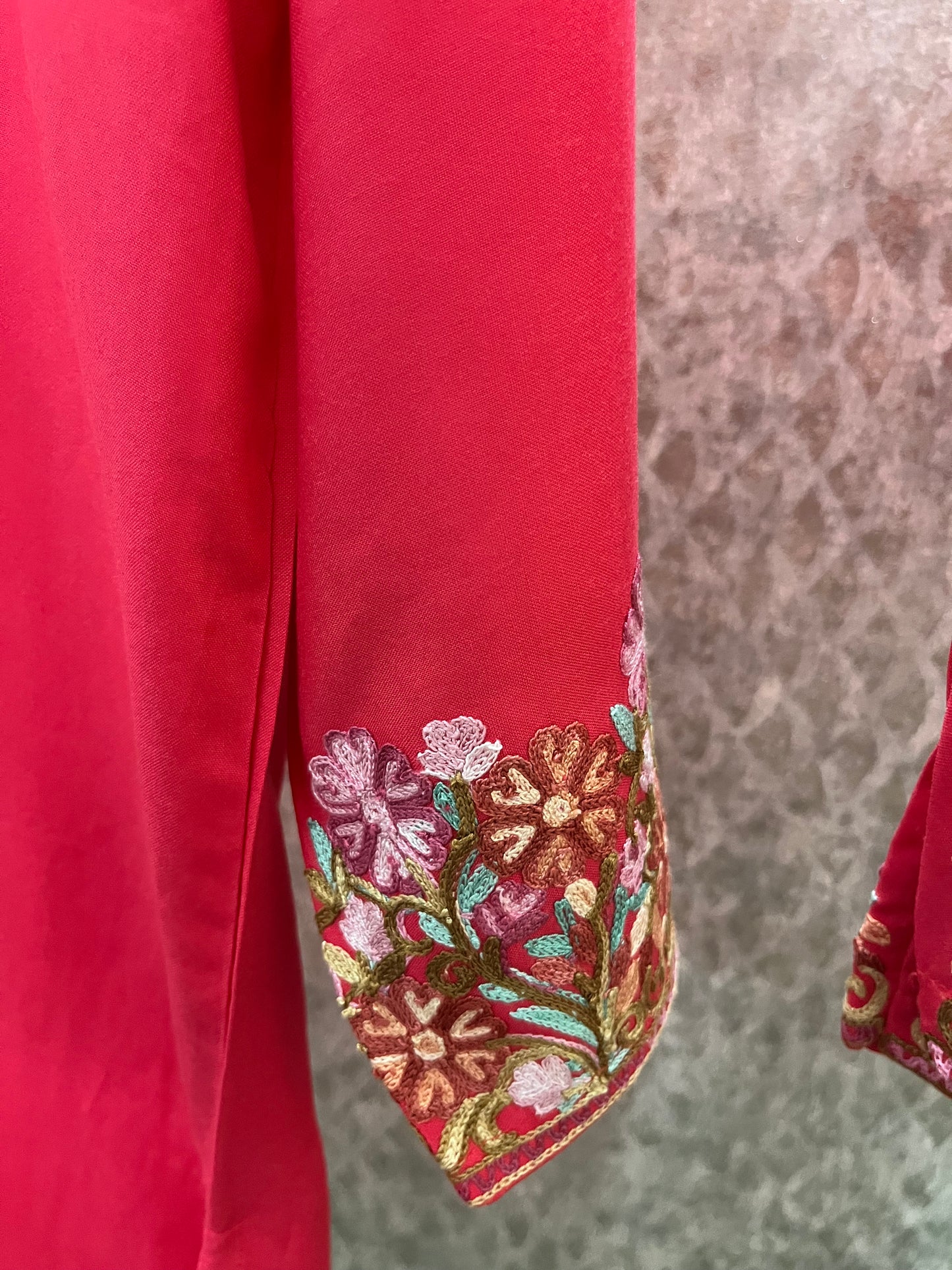 Carrot Pink Cotton Stitched Co-ord Set with dupatta (44)