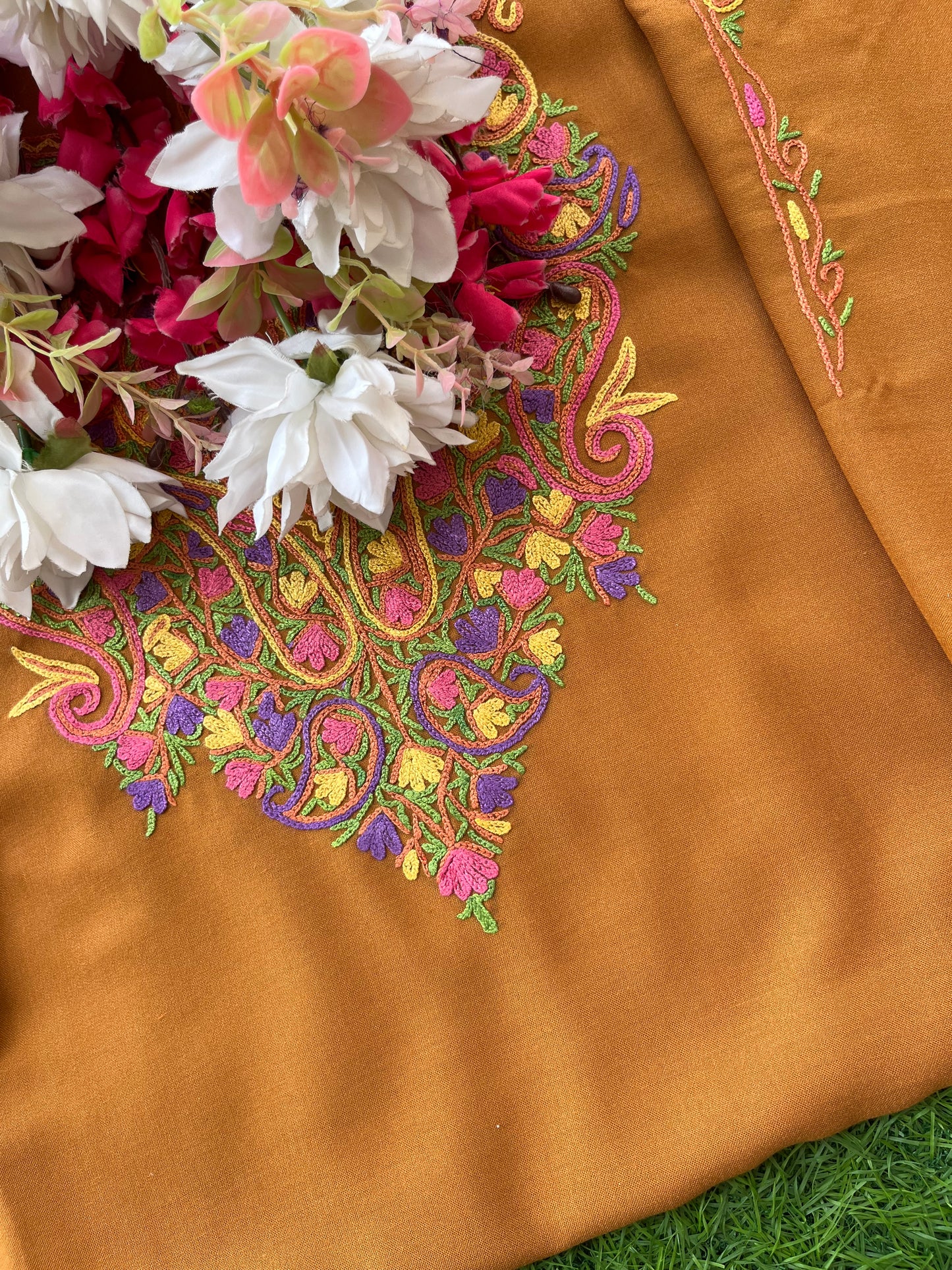 Mustard Cotton Cord Set (Hand Embroidered)