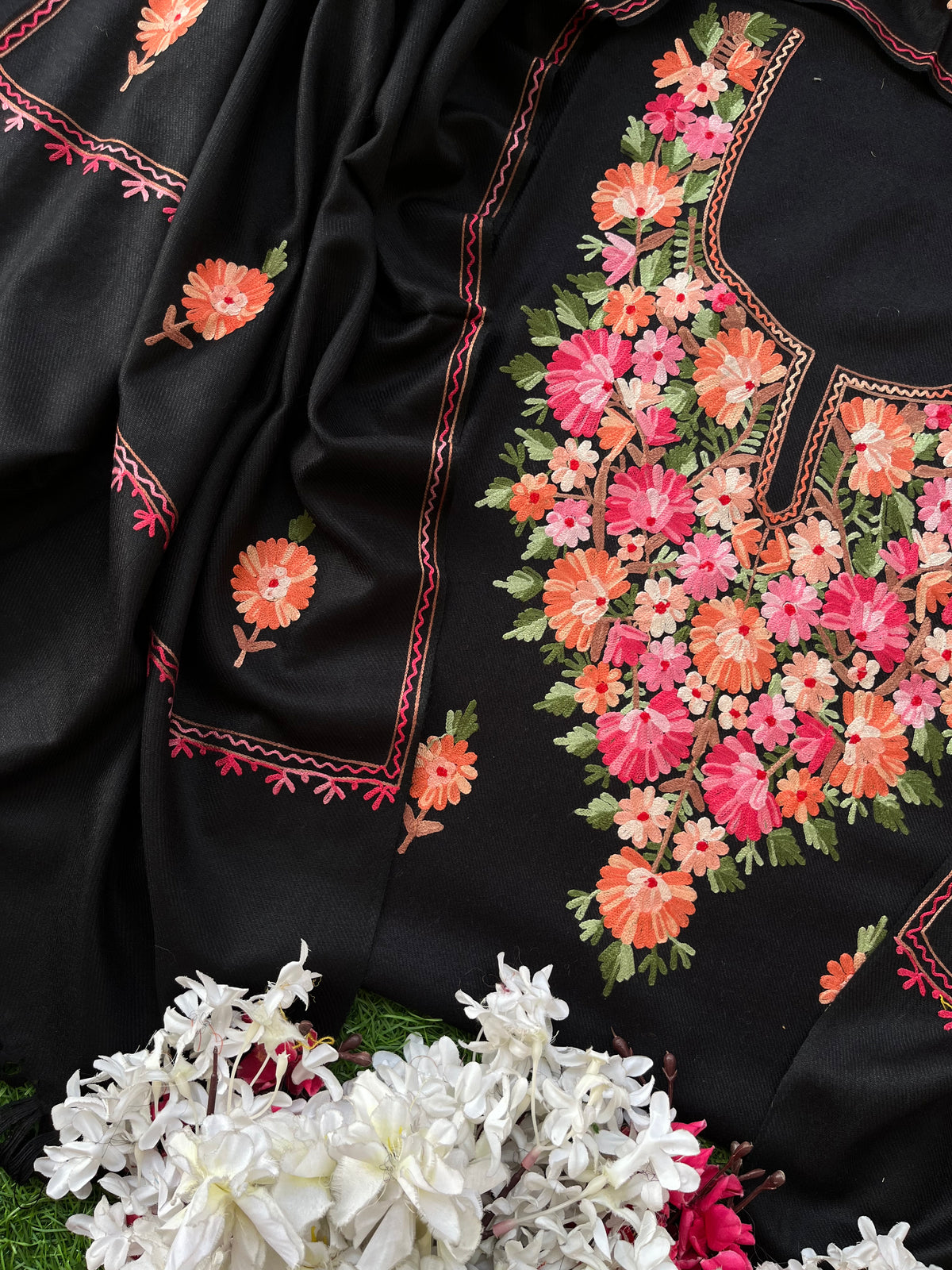 Black Woollen Aari Embroidered 3pc suit