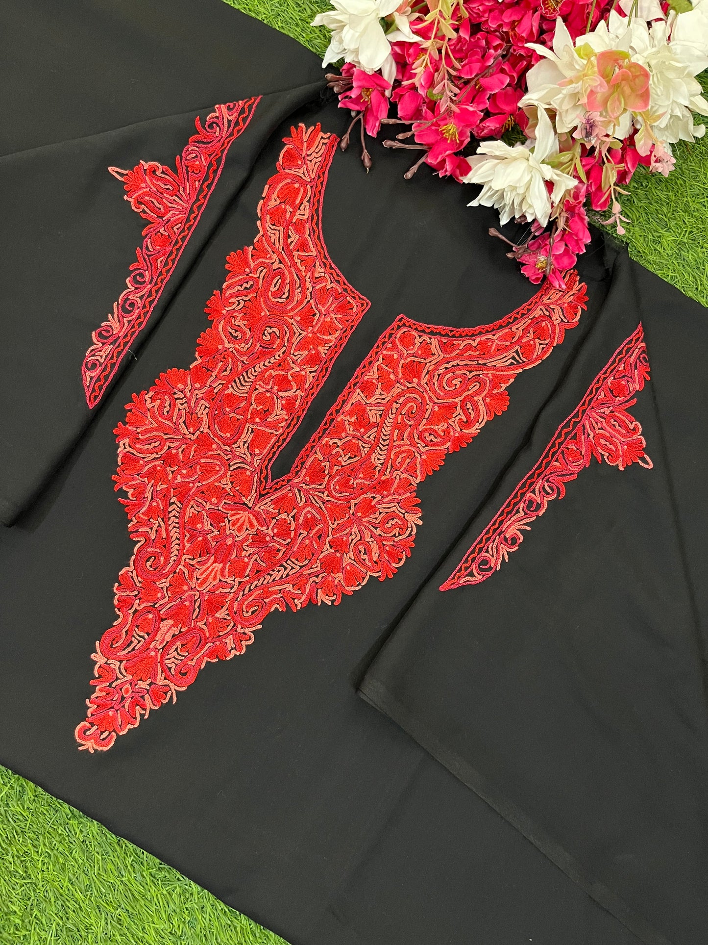 Black Cotton Cord Set (Hand Embroidered)